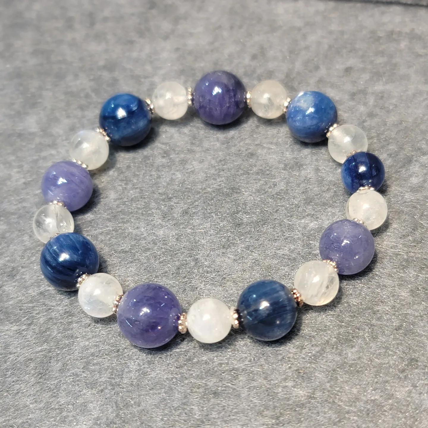 坦桑石藍晶石月亮石925銀手鏈