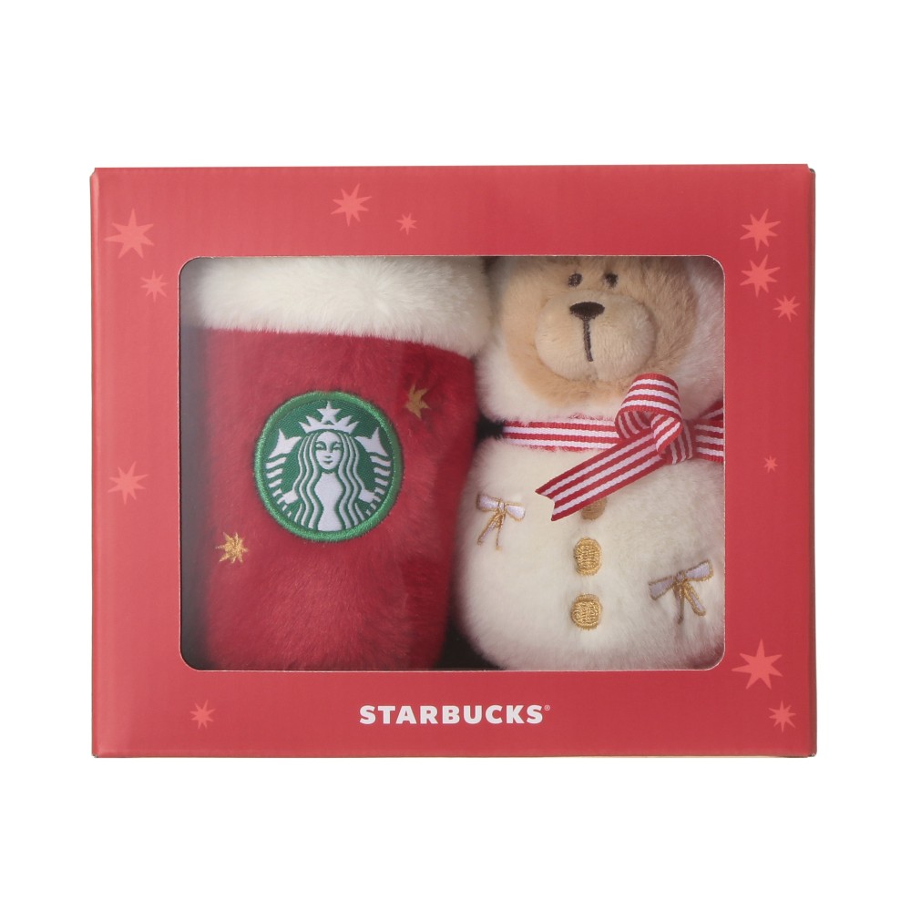 《日本 🇯🇵 STARBUCKS Colors of Holiday 聖誕系列》Bearista 雪人&咖啡杯毛絨掛飾套裝