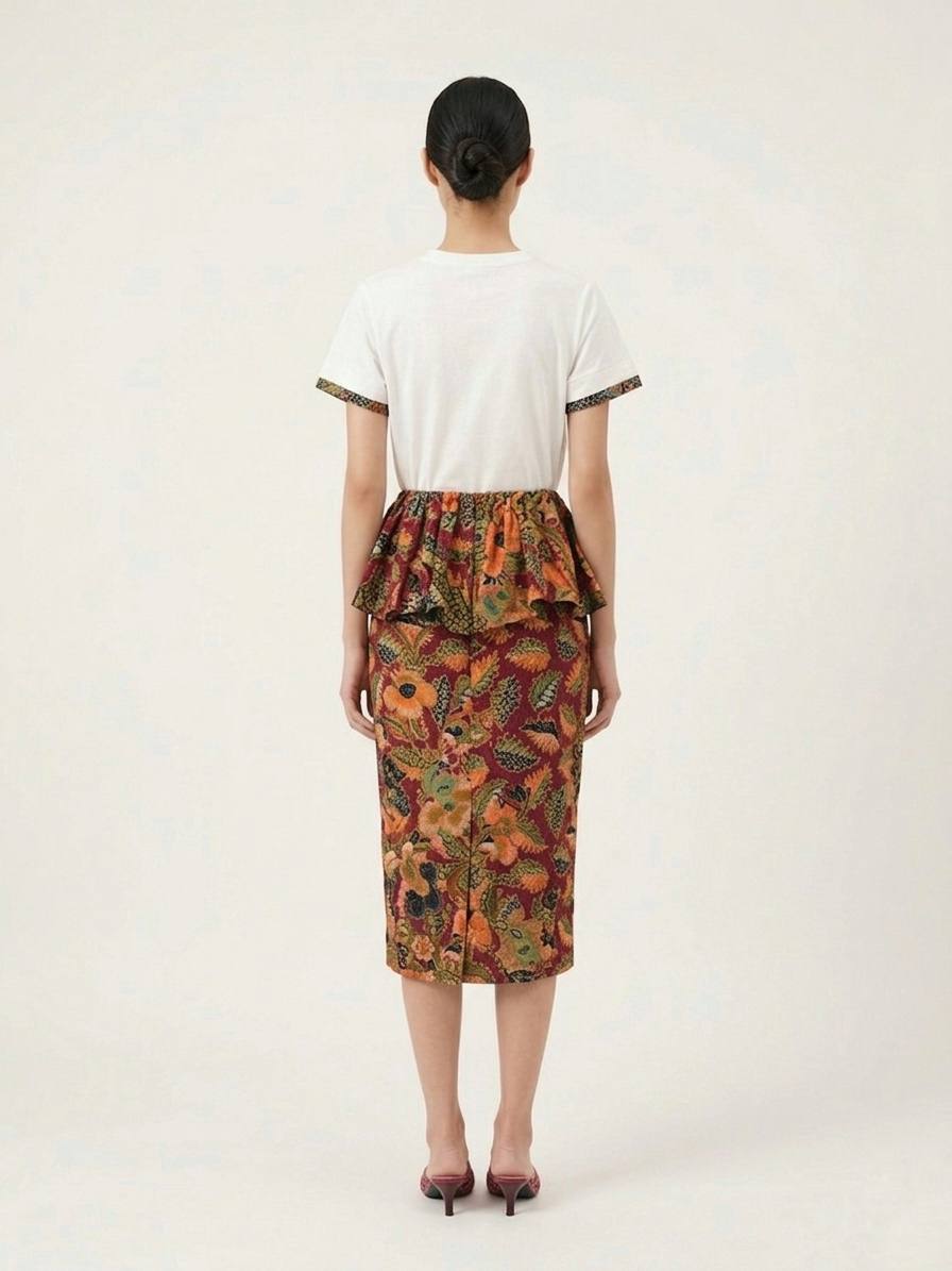 T8066 - Melur Peplum Batik Skirt