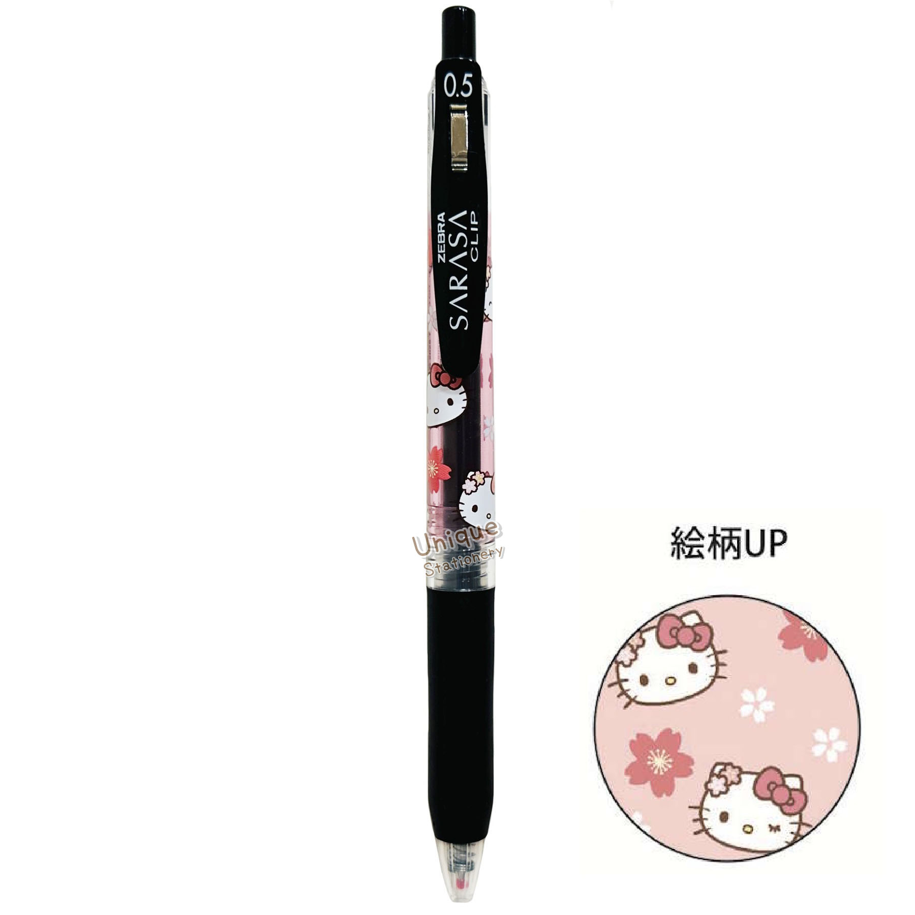 現貨｜【一套6枝】Sanrio Hello Kitty 日本製 Zebra SARASA CLIP 0.5mm 黑色 啫喱筆 套裝 (231179)