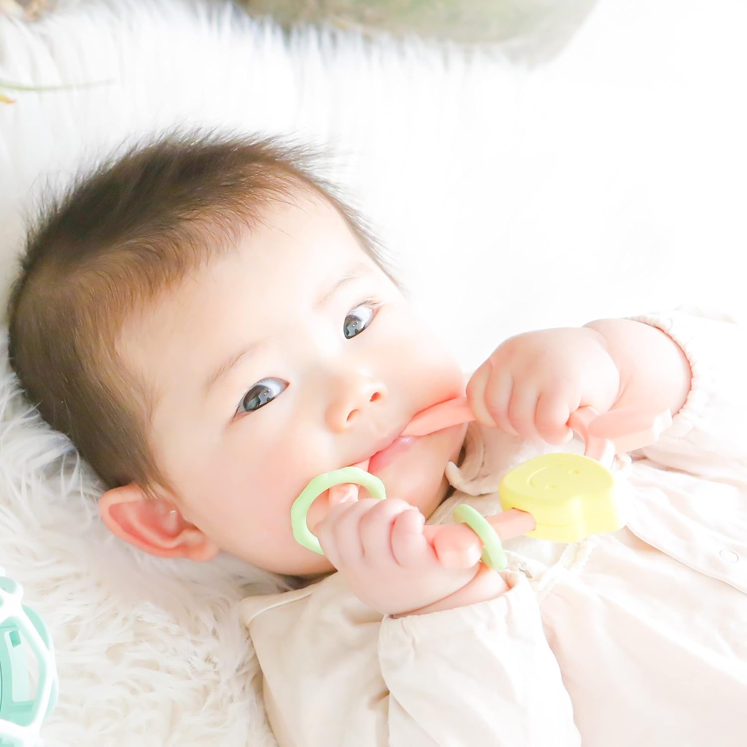 現貨🌸日本直送 |People日本智育系列彩色米的環狀咬舔牙膠玩具(米製品玩具系列)