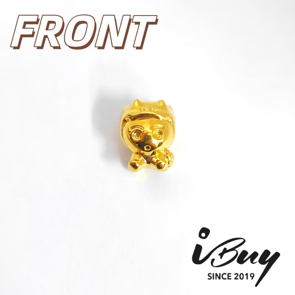 916 GOLD DINOSAUR CRAYON SHIN-CHAN CHARM BEAD 916金 恐龙蜡笔小新串咀
