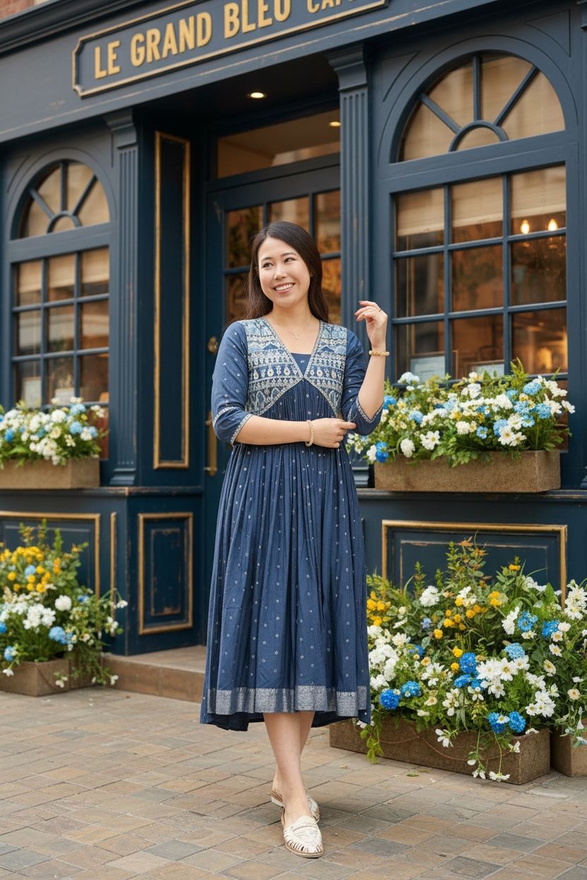 1624 Navy Blue V-Neck Full Emb. Chest OP 45"-47"