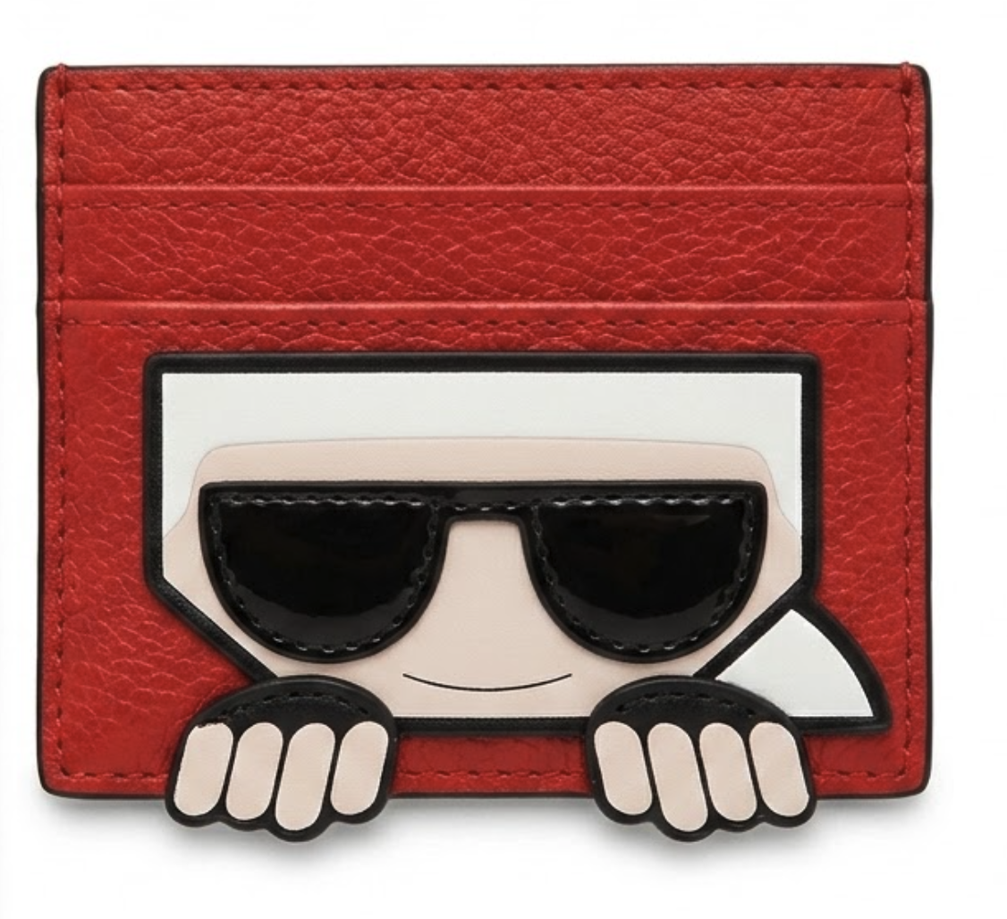 Karl Lagerfeld 經典卡爾頭像皮革卡片夾