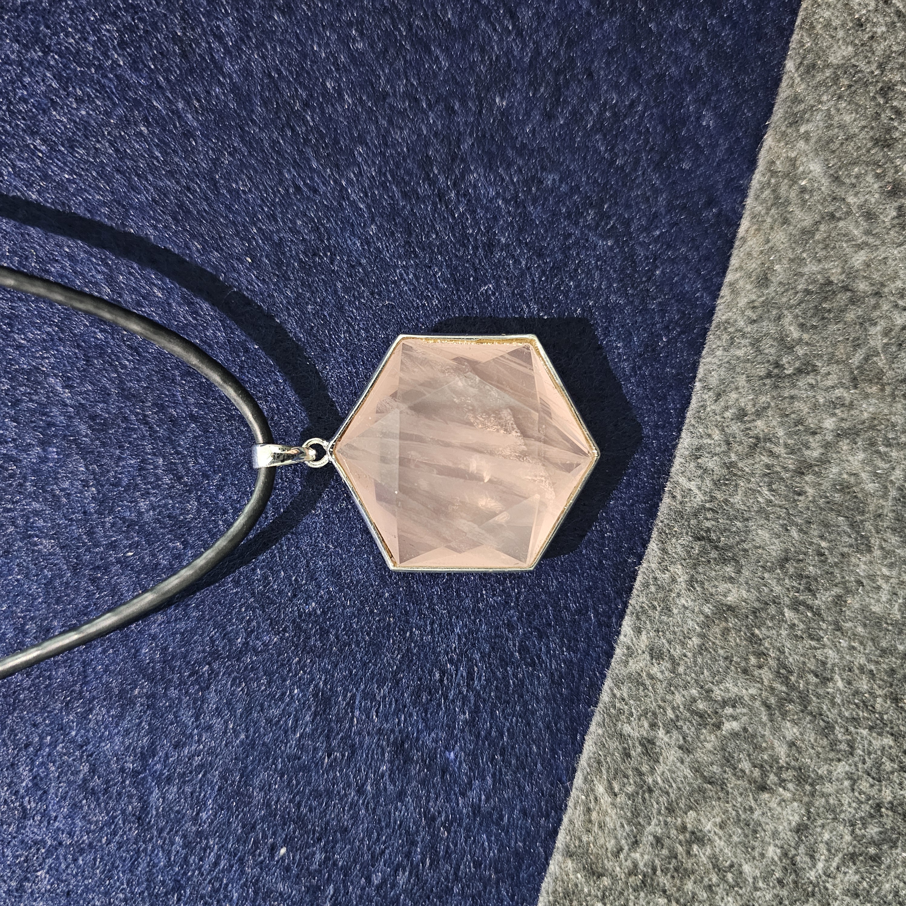 粉紅晶六芒星925銀大衛星