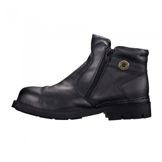 Black Hammer 4000 BH 4881 Series Men Safety Shoes Mid Cut With Zip Leather Boots Steel Toe Kasut Keselamatan