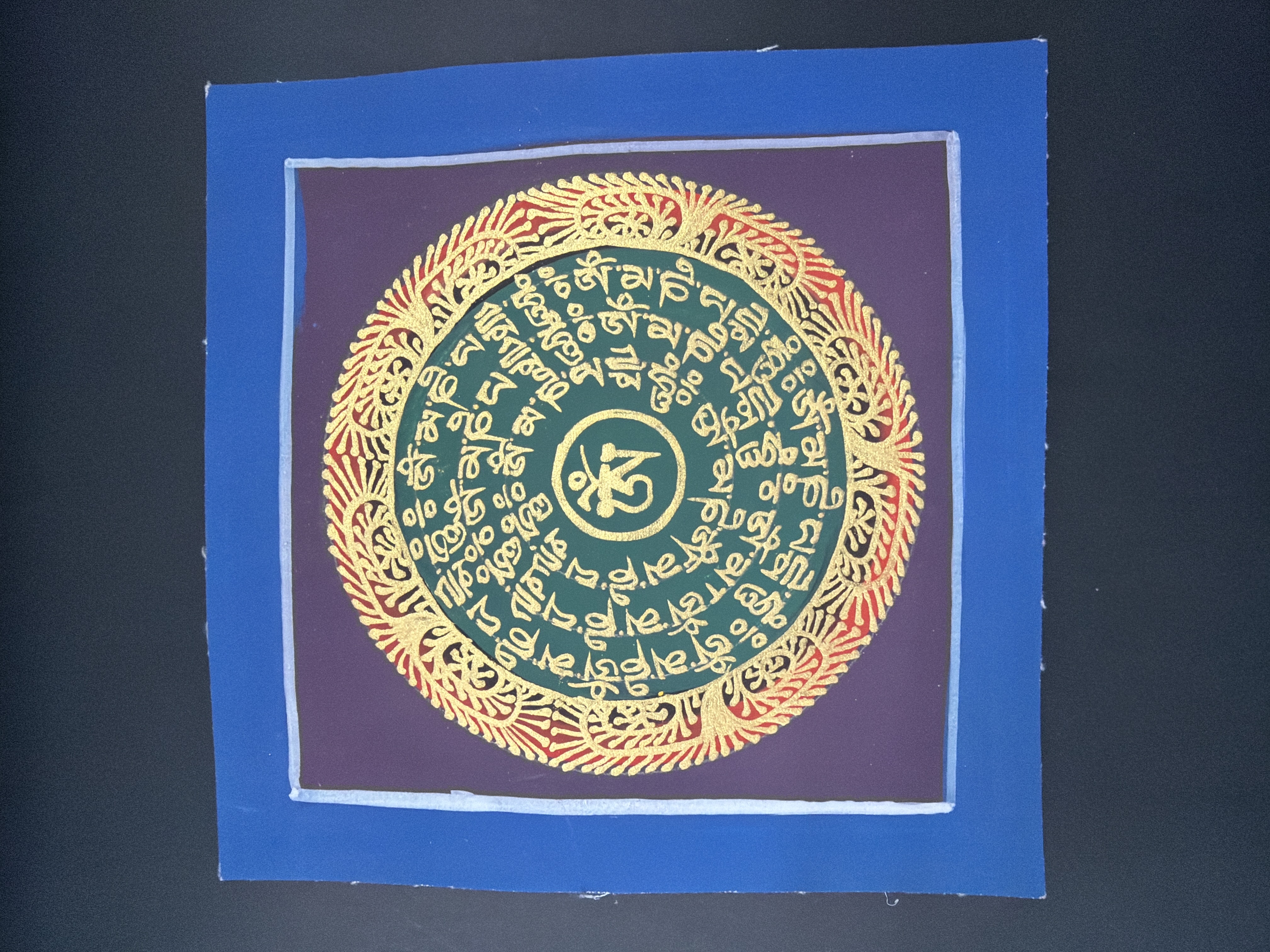 #9 尼泊爾（細）唐卡（六字大明咒）已加持大約12*12cm
