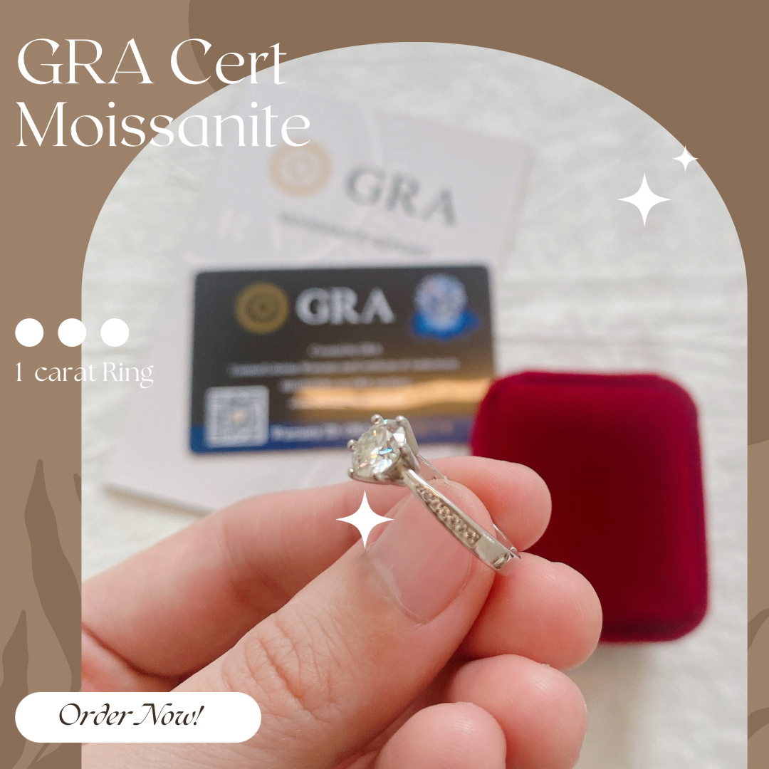 Moissanite Collection 1 carat Ring 008 【FREE size: Adjustable Ring】