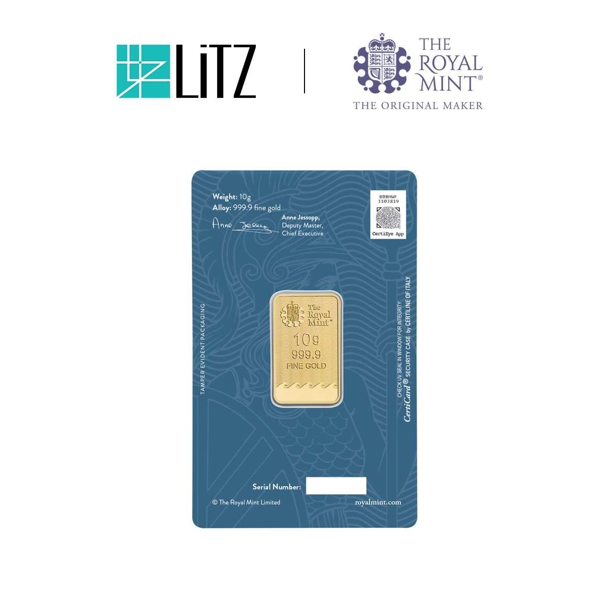 [10 gram] LITZ Royal Mint Britannia Gold Bar (999.9) PG303