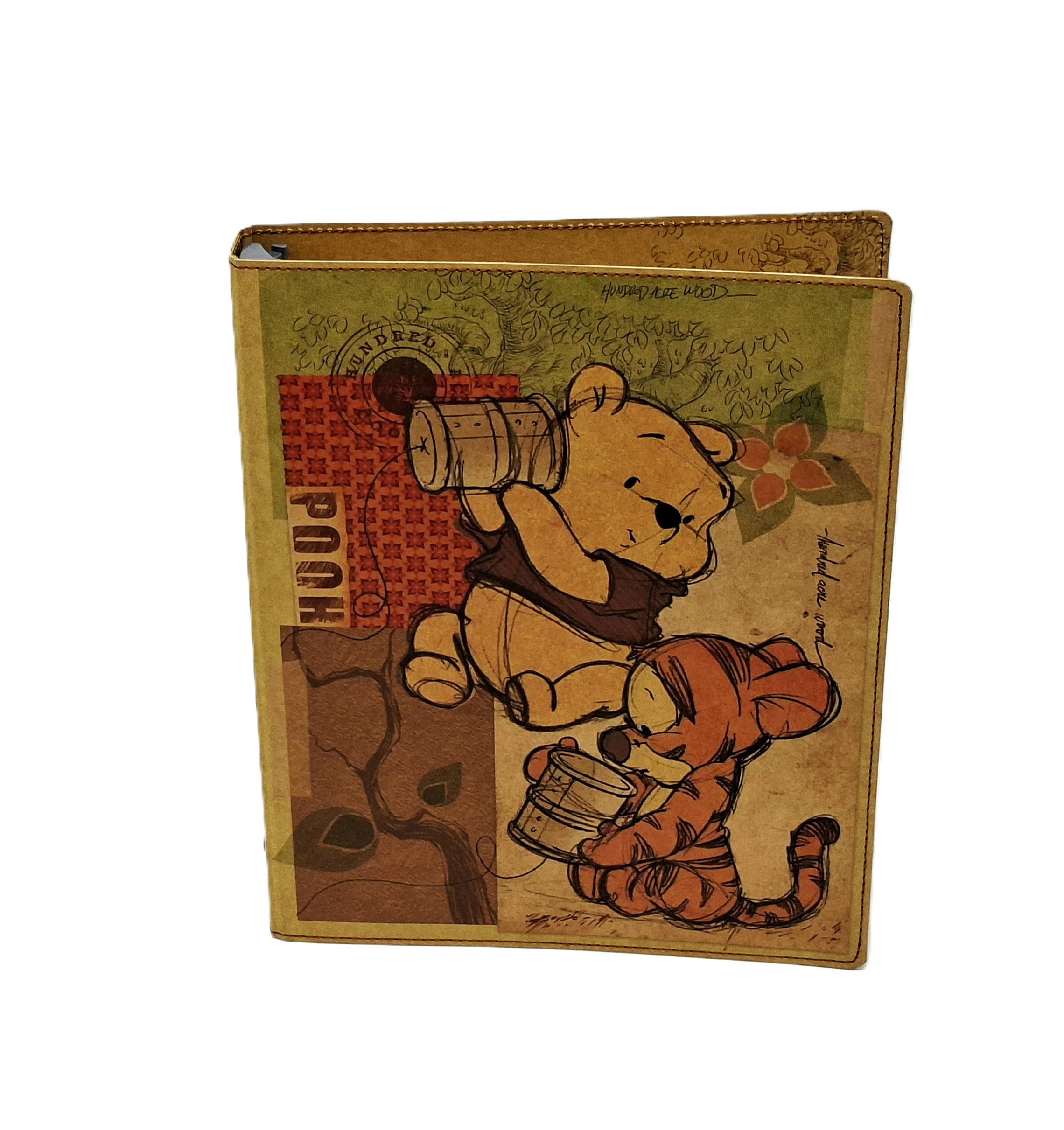 B5 26孔雙層牛皮車缝活頁筆記本 Winnie the Pooh 維尼熊 (DPNB-269B)