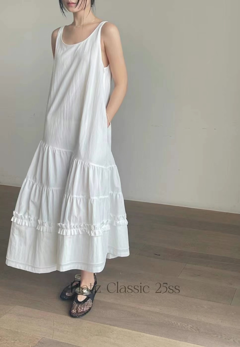 Sleeveless Tiered Maxi Dress ‖ 层次感拼接无袖长洋连身裙 KR02155725