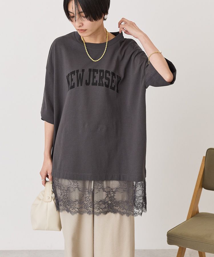 【✨️日本🇯🇵 pre-order lace長版tee✨️】 【共3色 | Free Size | 深灰 / 米白 / 黑色】