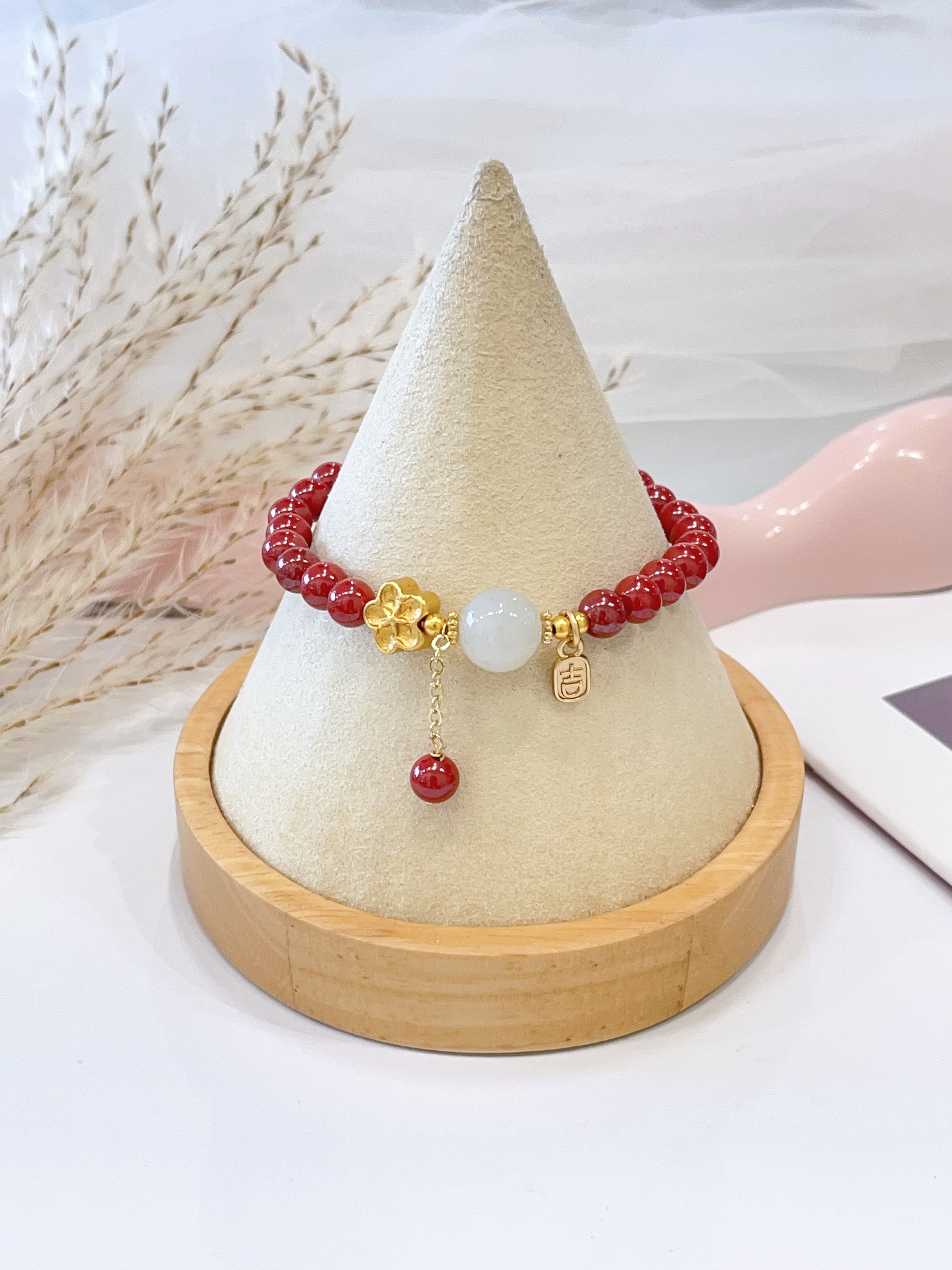🌙✨ 帝王砂 × 白月光手串 Imperial Cinnabar Sand & Moonstone