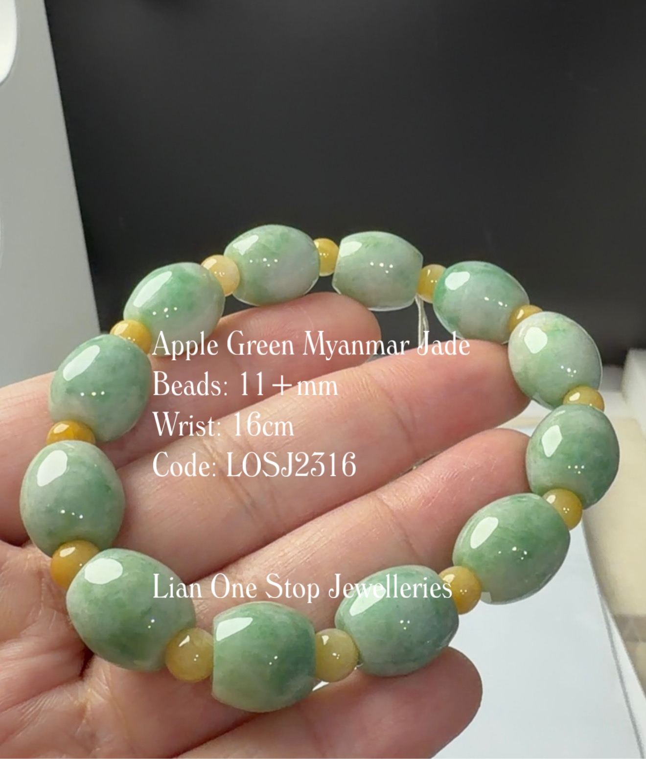 Code: LOSJ2316 Apple Green Myanmar Jade