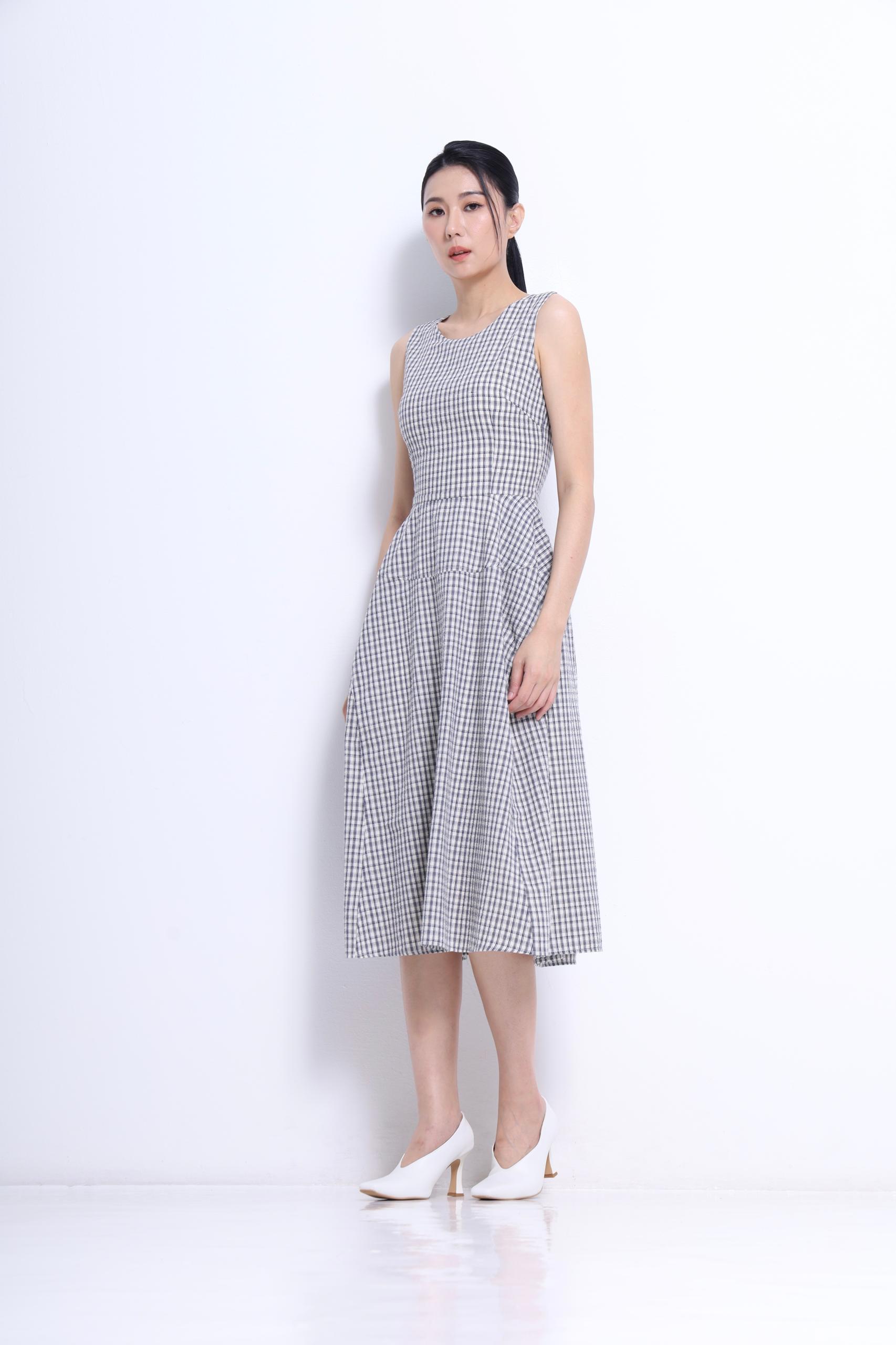 CD2154 Charlotte Gingham Midi Dress