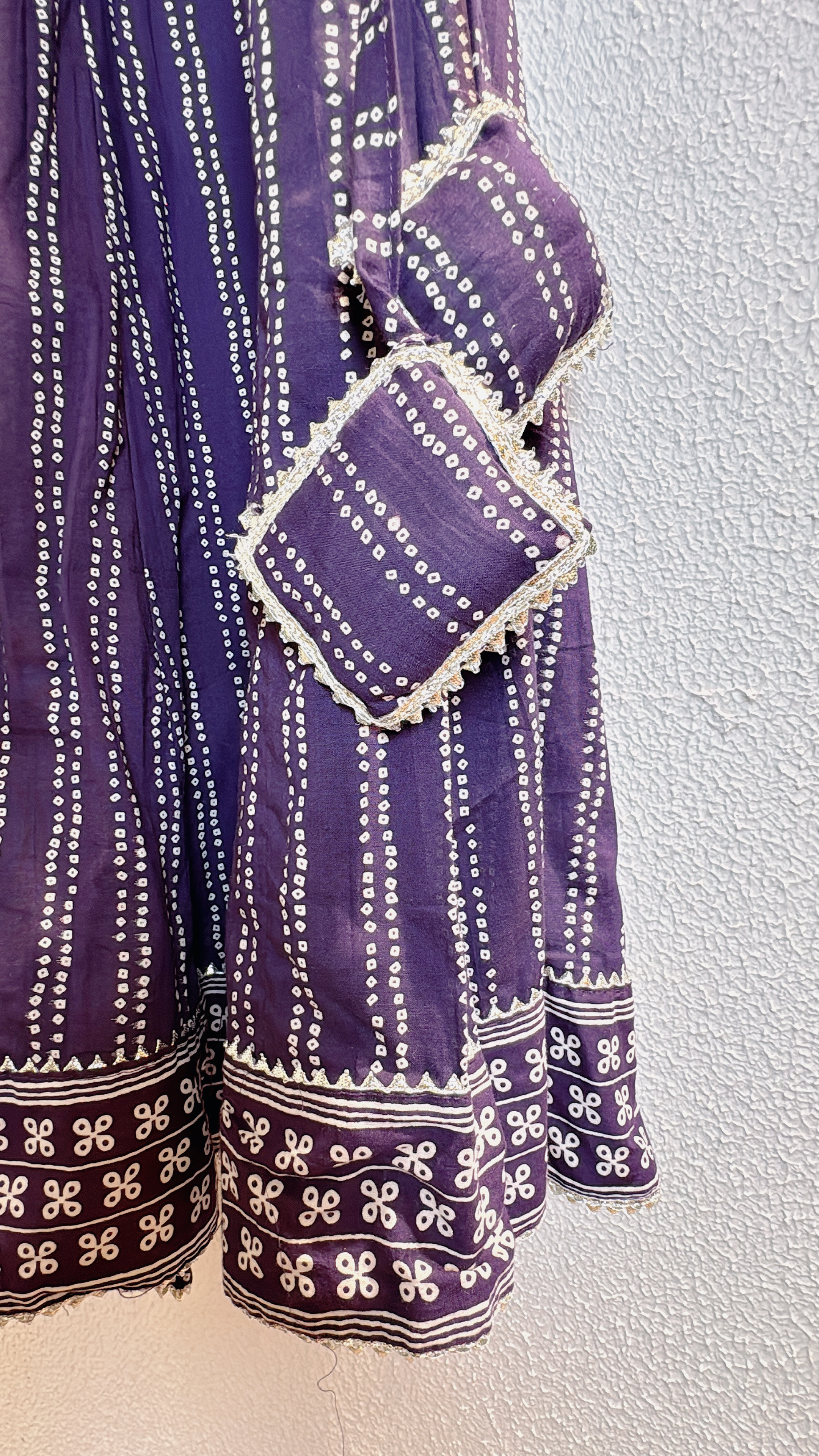 2458 Violet Stripe Pattern Skirt with little Cushion