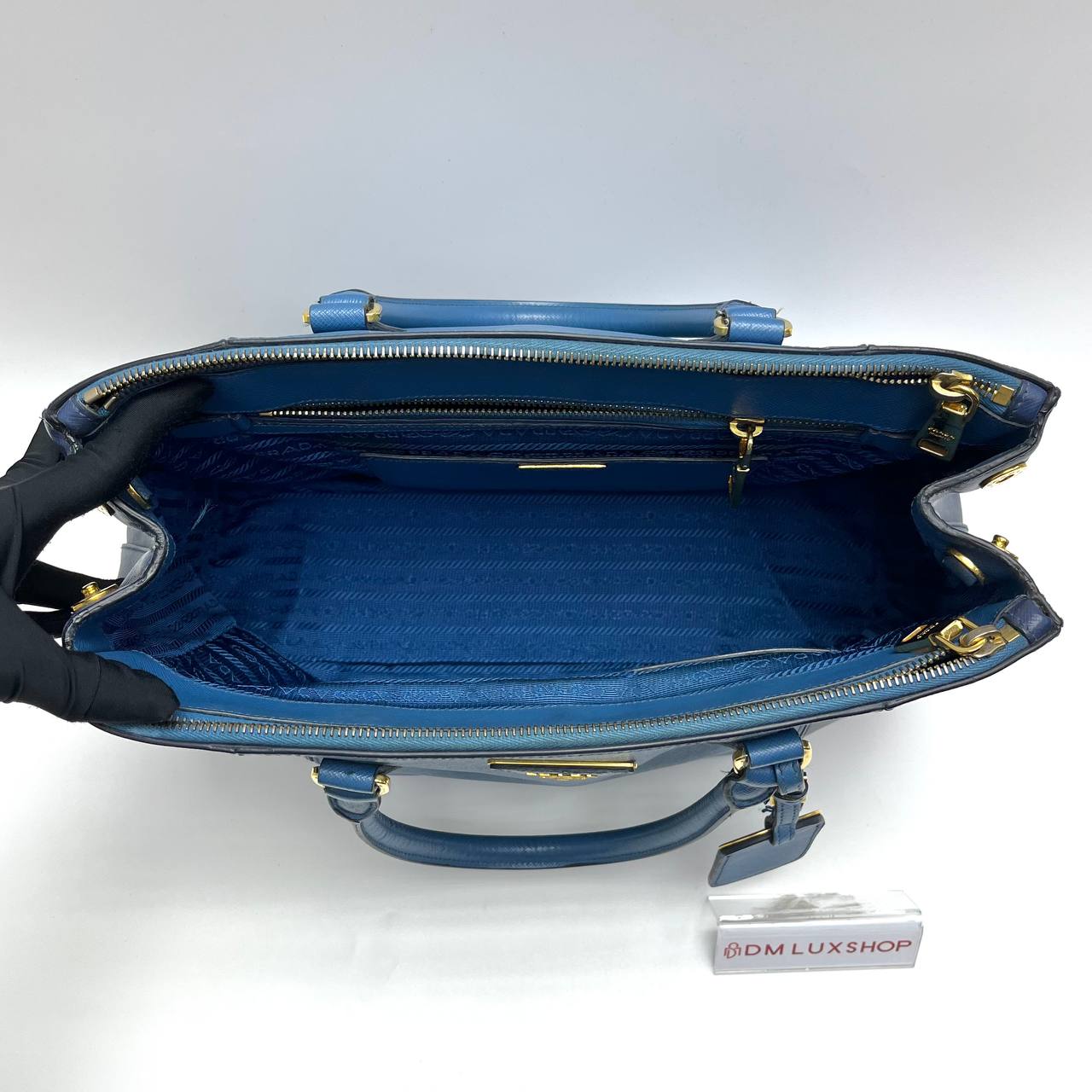 Prada Saffiano Blue Duo Tone