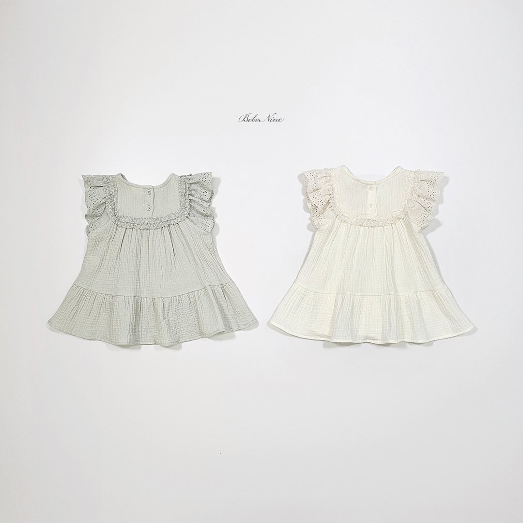 ☀️預訂 韓國直送☀️🇰🇷Bebenine兩色蕾絲荷葉邊袖連身裙