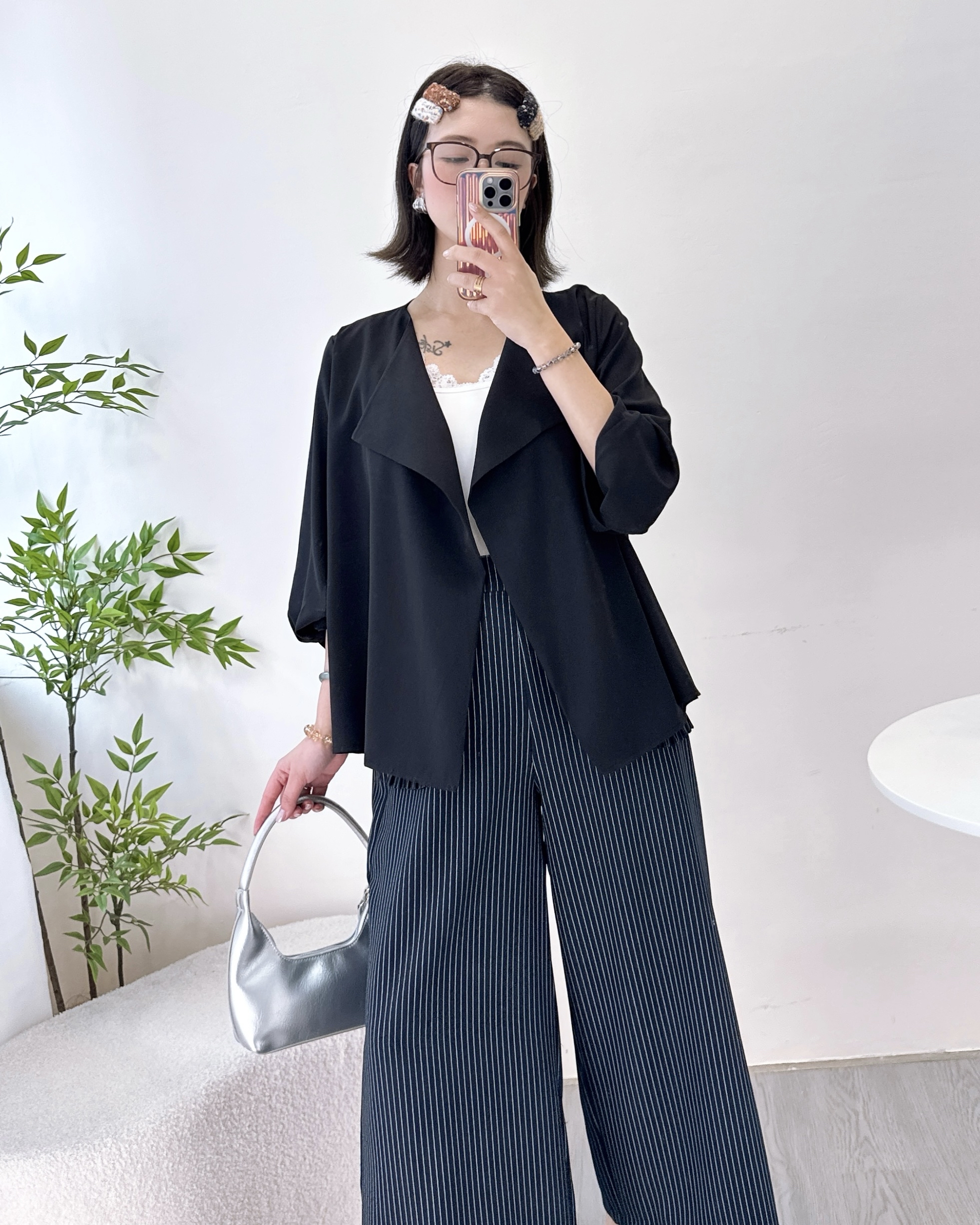 ESP-滑嘟嘟雪紡八分冷氣小外套 3色