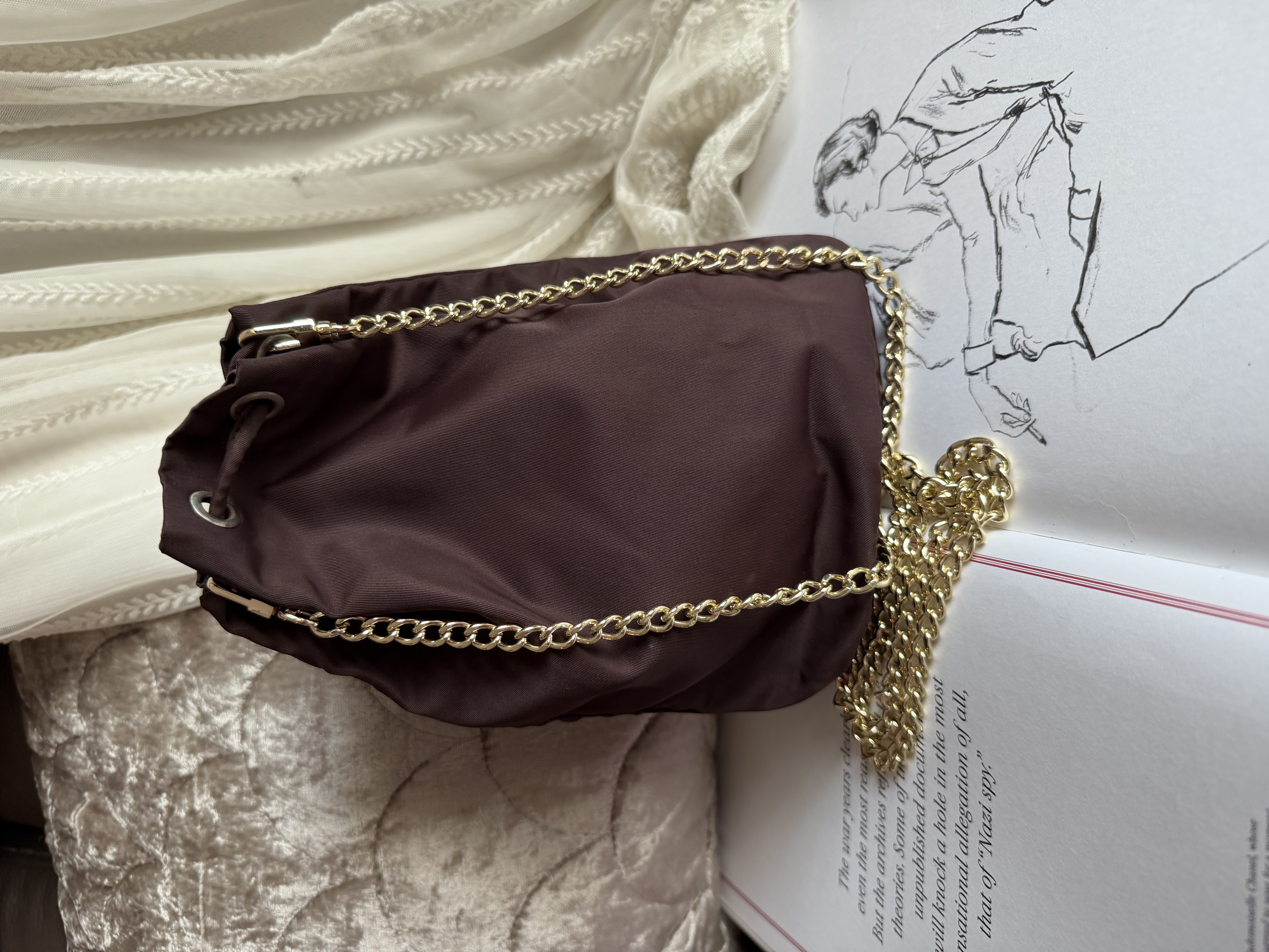 Vintage Prada burgundy Bucket