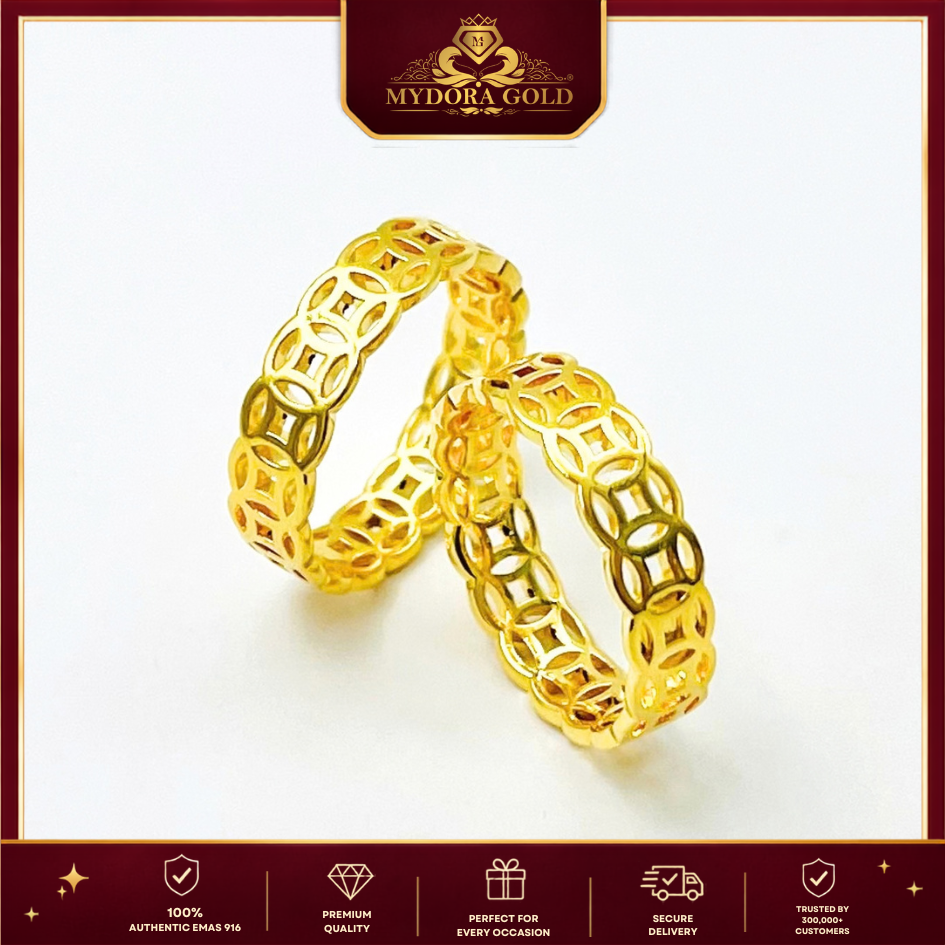 MYDORA Cincin Belah Rotan Money Catcher(5G) l EMAS 916/22K