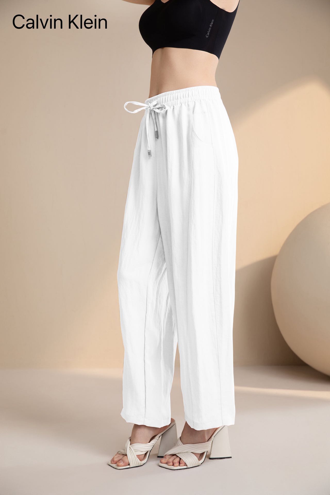 $188條。2條起$178條。✨ 廠單Calvin Klein亞麻闊腳褲 ✨