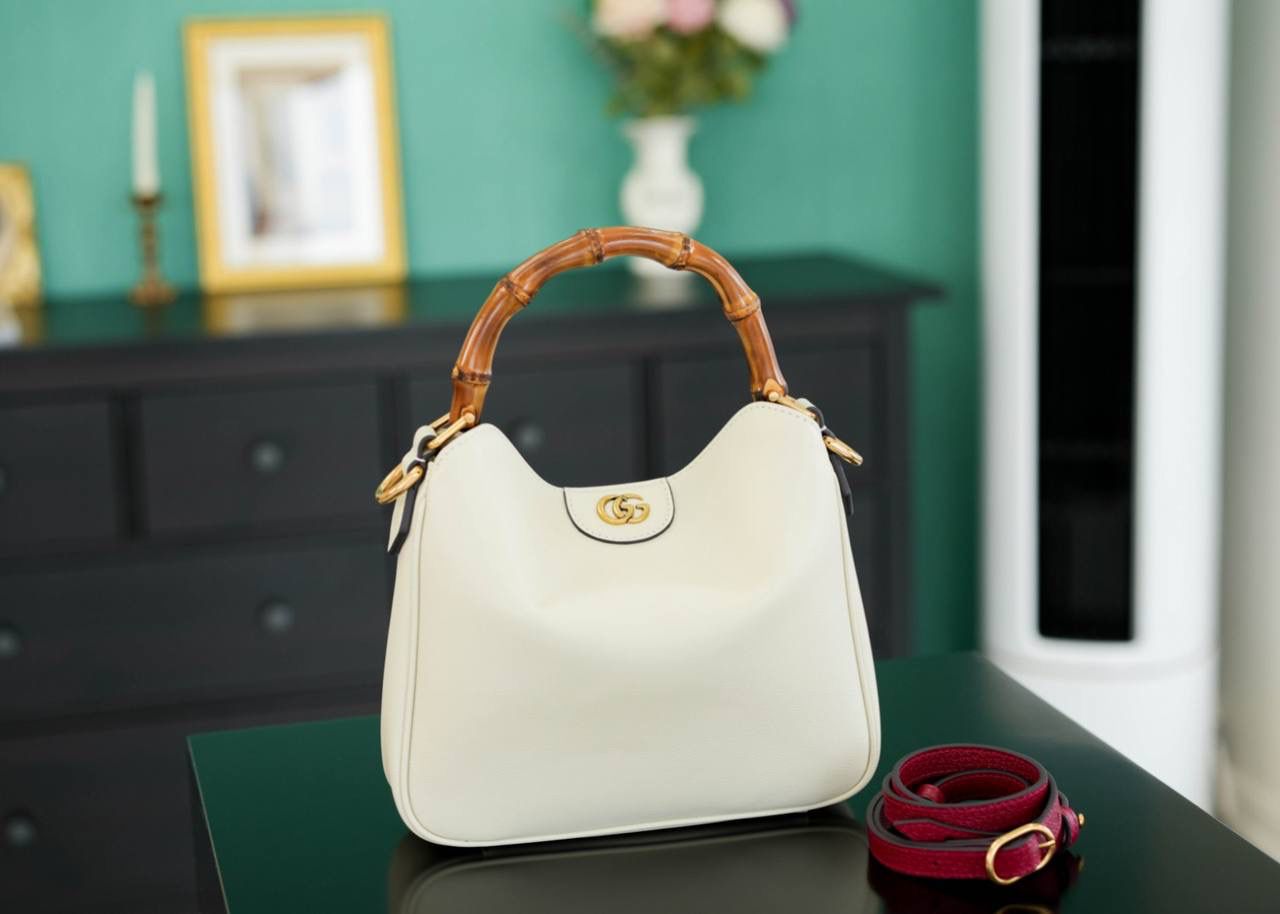 Gucci Bamboo 1947 Small Top Handle Bag - Ivory Leather