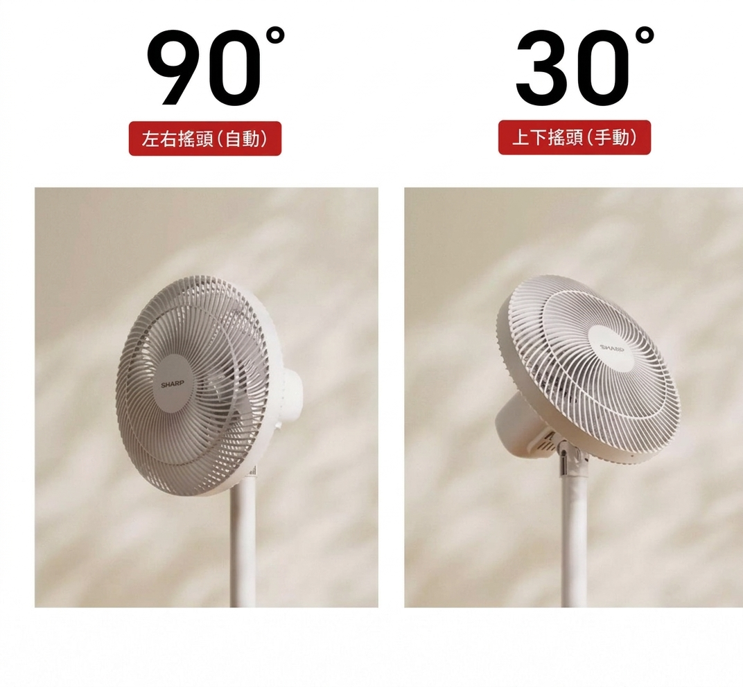 Sharp 夏普 落地座枱循環風扇 香港三腳插頭 (預購產品)