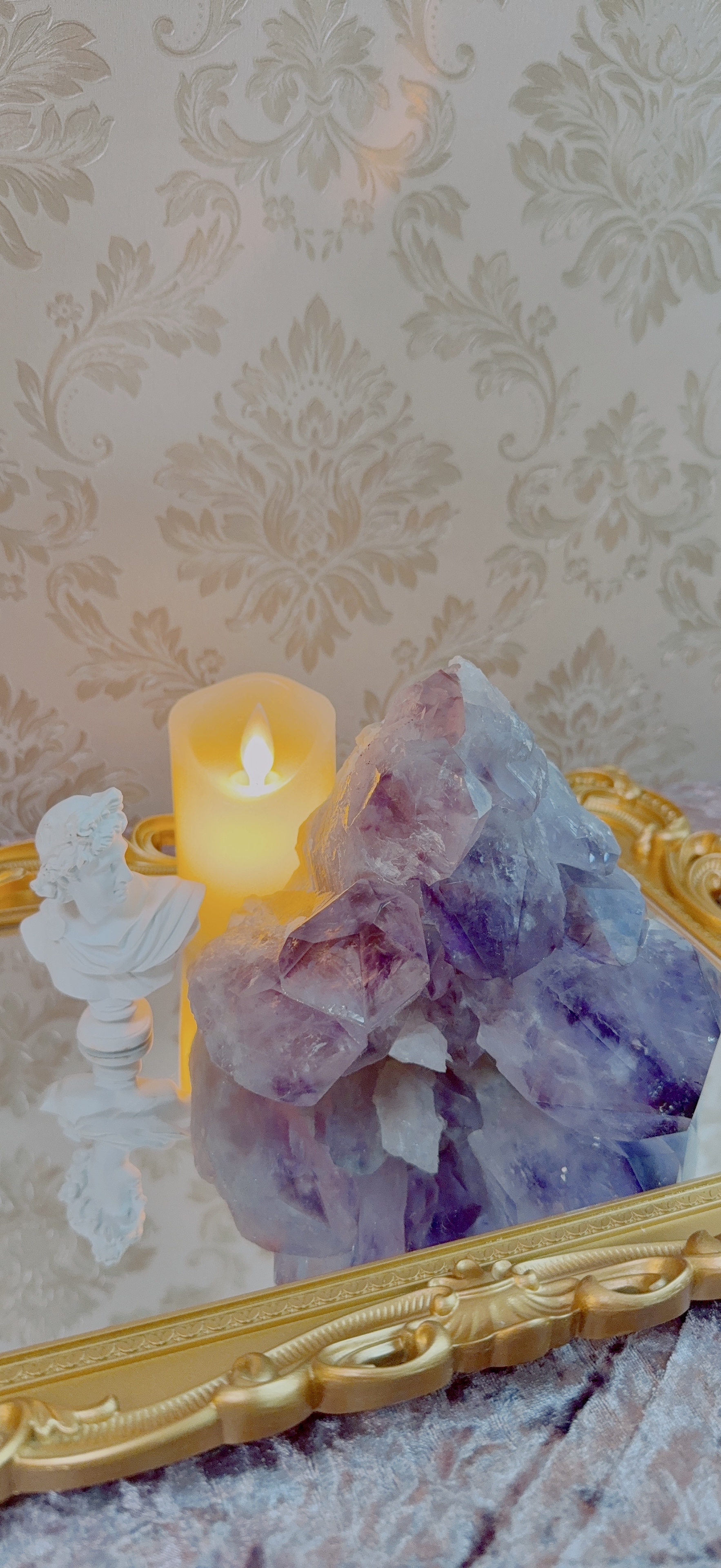 教堂城堡形紫幻影水晶簇