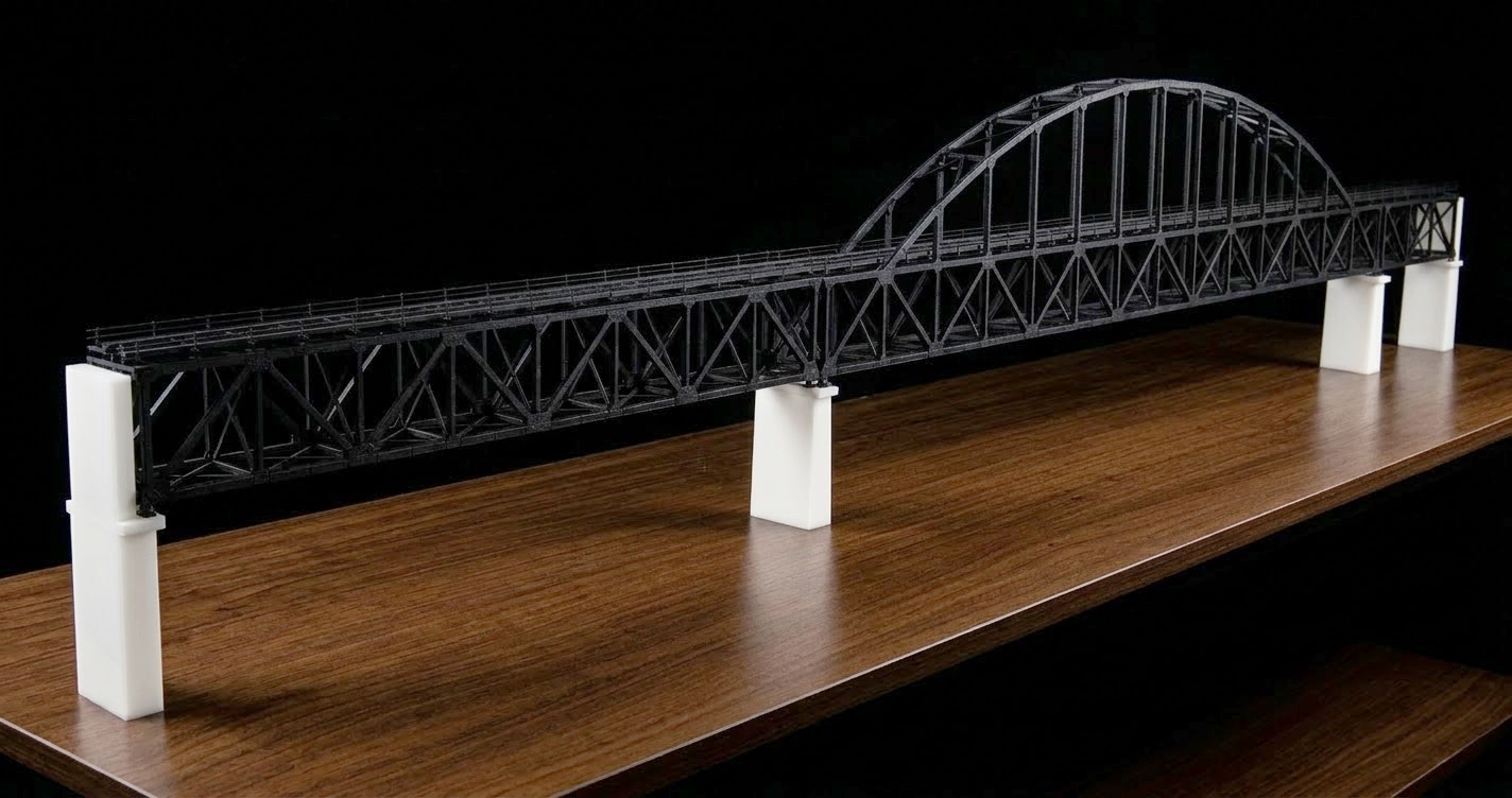 成昆線 "金山" 迎水河鐵路大橋 1:160 N規銅制中國鐵路橋系列第二款