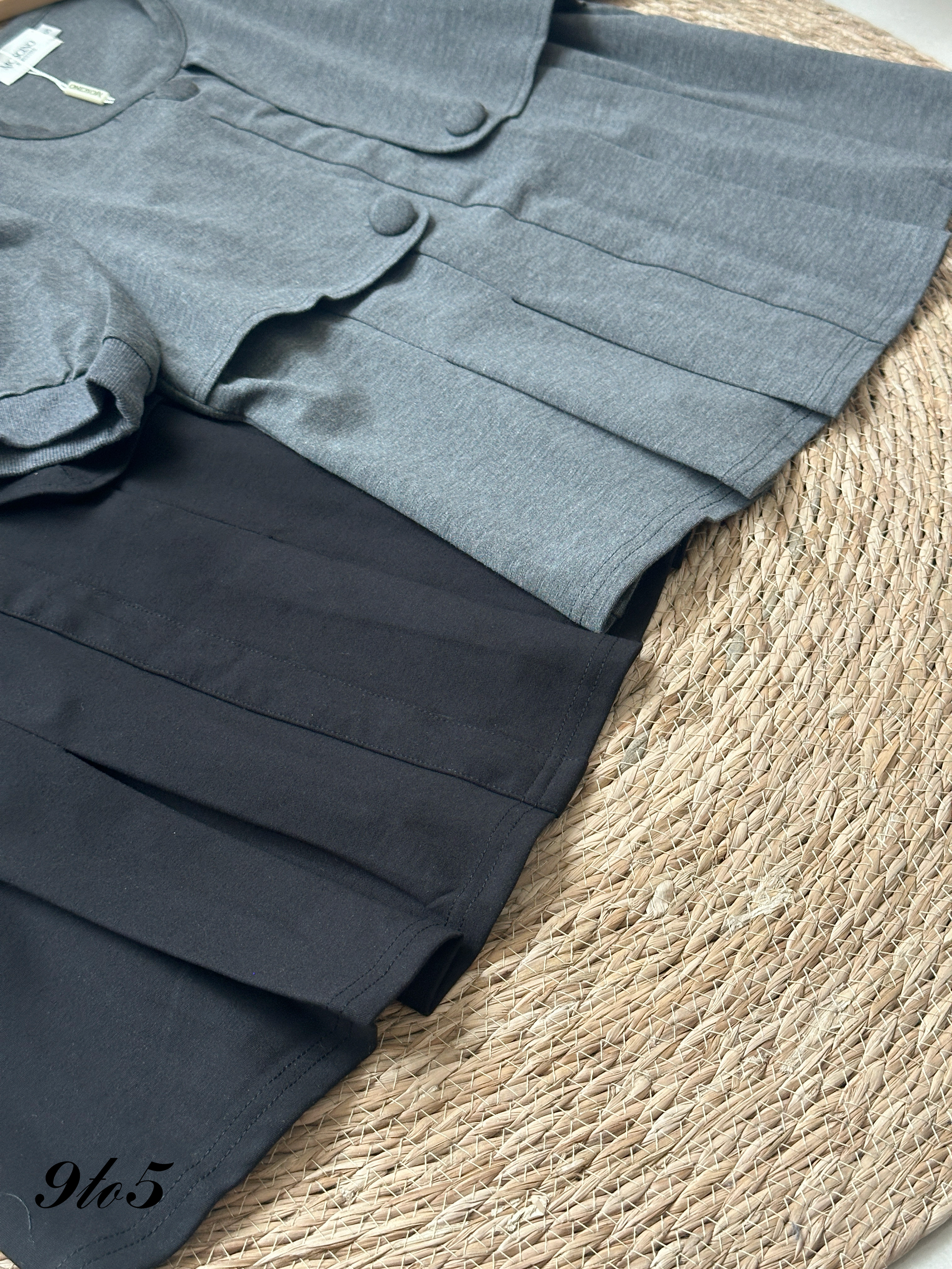 T4135 Puff Sleeve Peplum Top - 3 Colors 