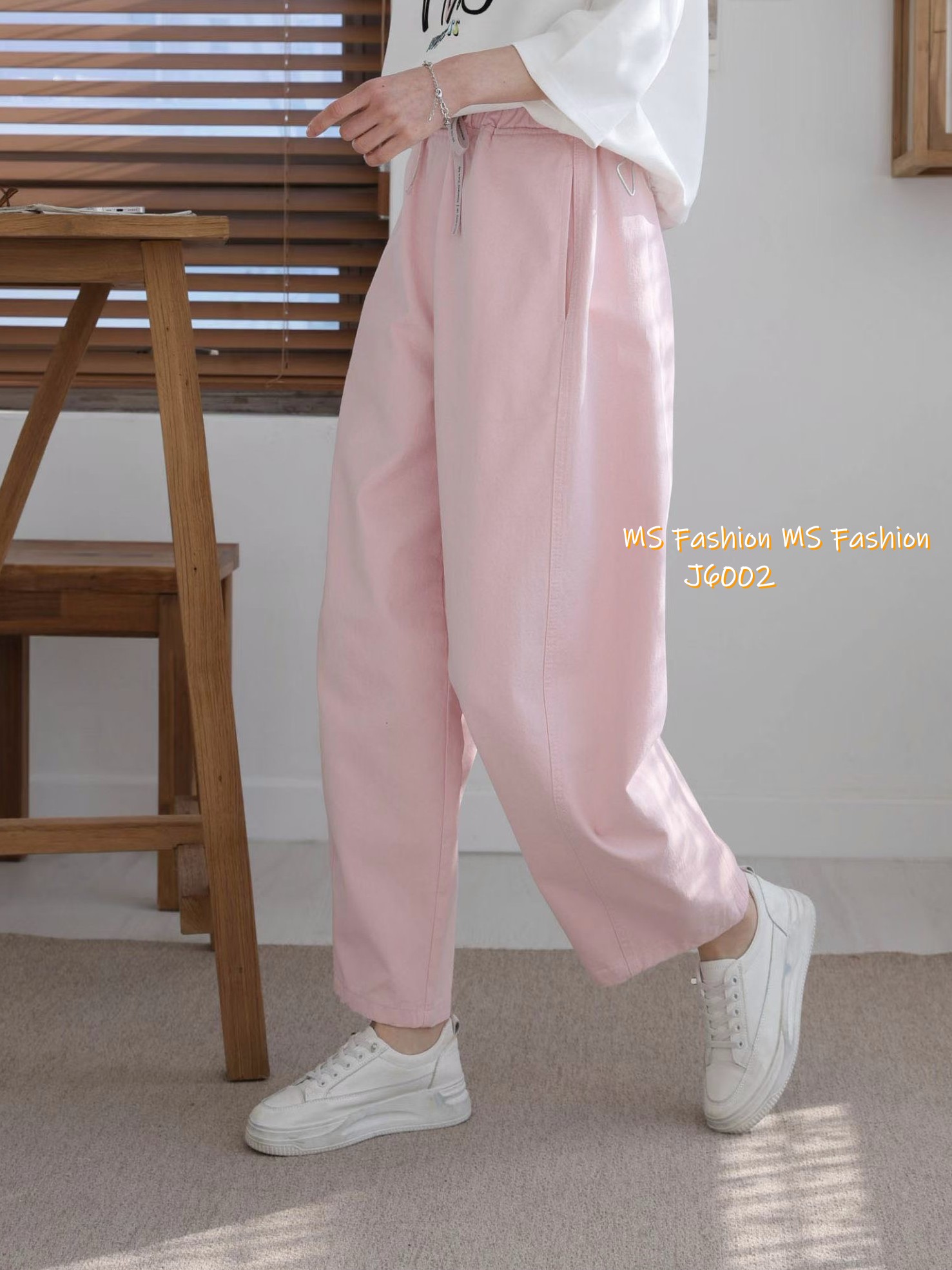 J6002 韓國🇰🇷靚色闊筒休閒褲