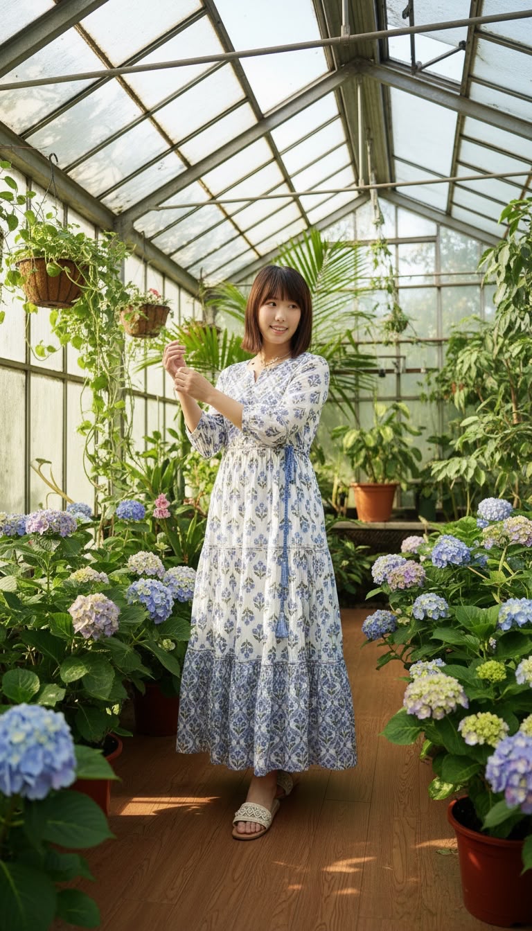 2475 White Hydrangeas 4-Rope OP 46"