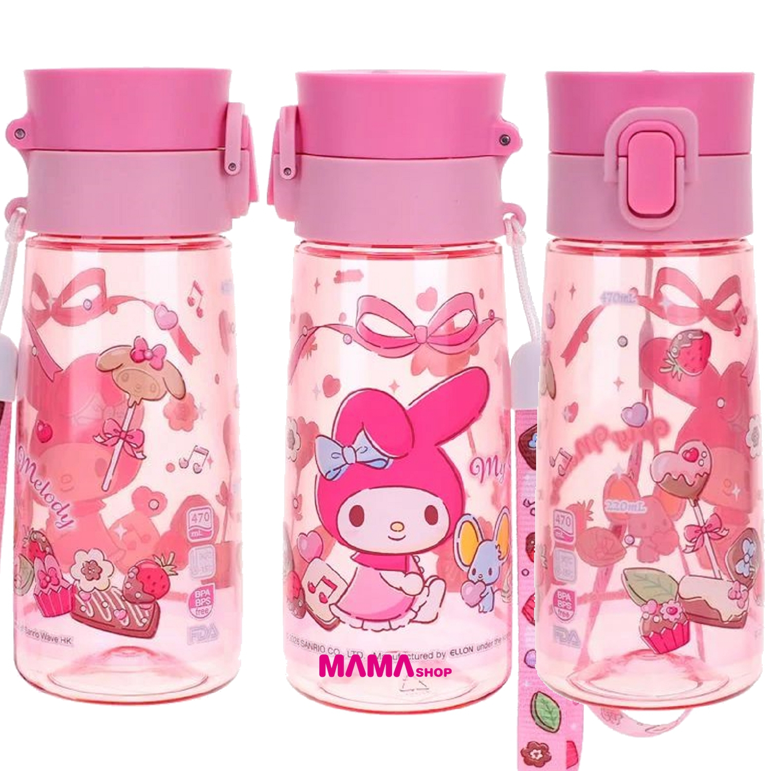 Sanrio 470ml BPA & BPS Free 膠水樽連手繩