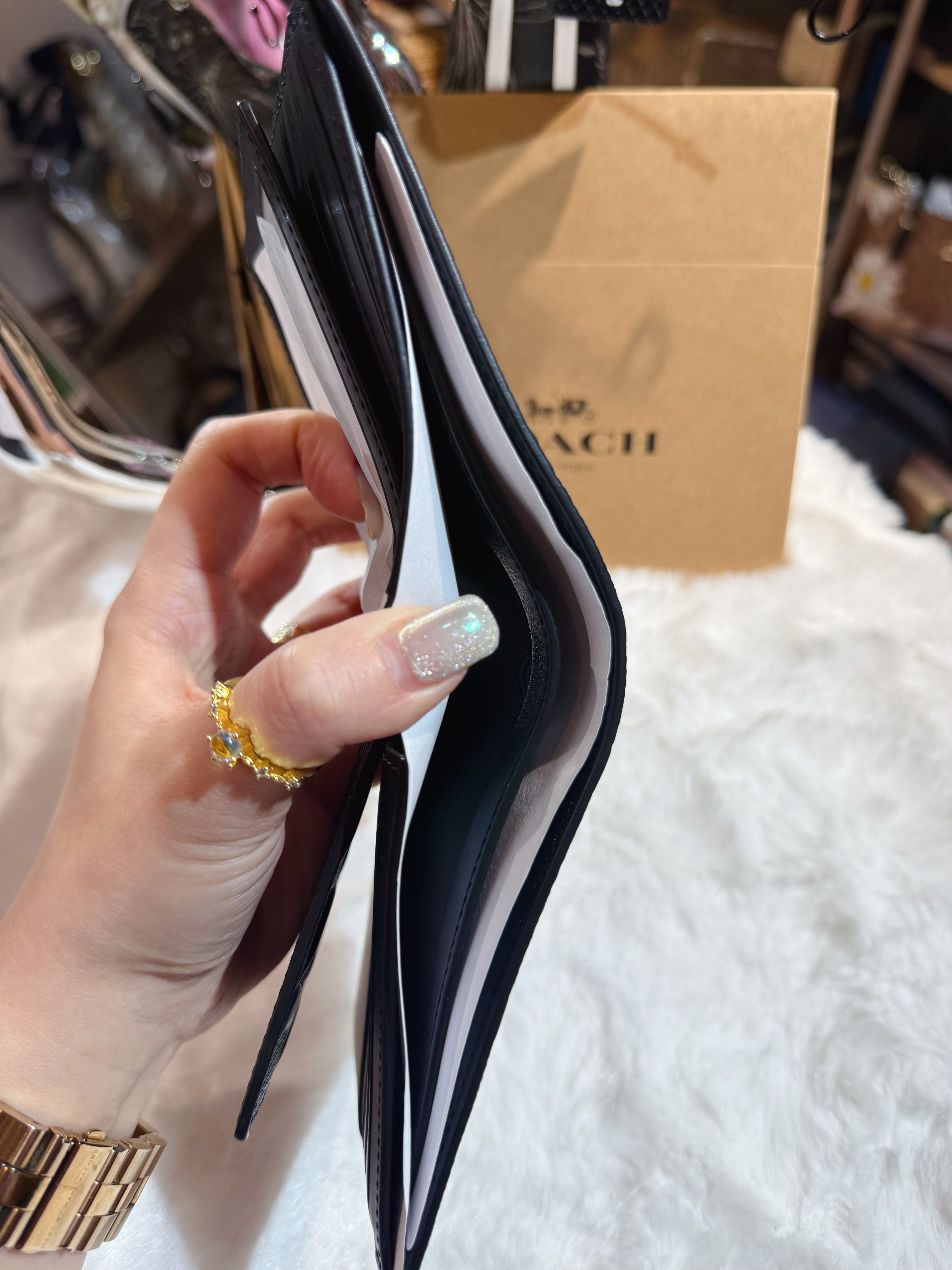 Coach bi fold wallet 1205/sleather/blk