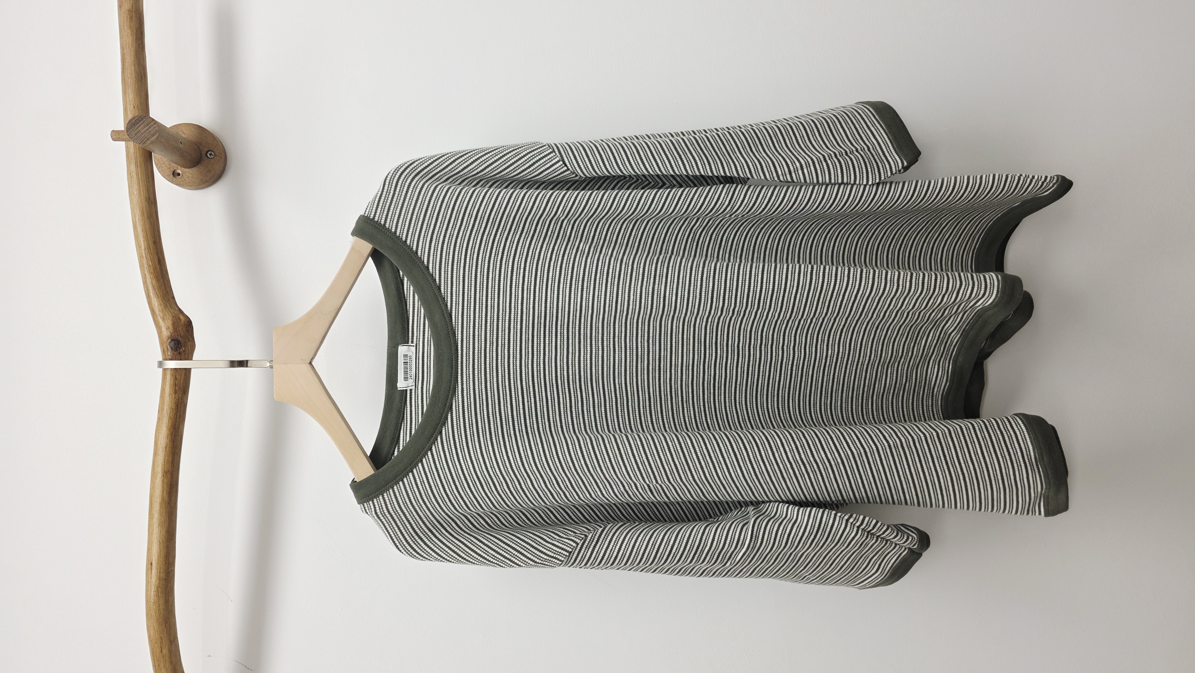 韓國墨綠橫間棉中長Tee