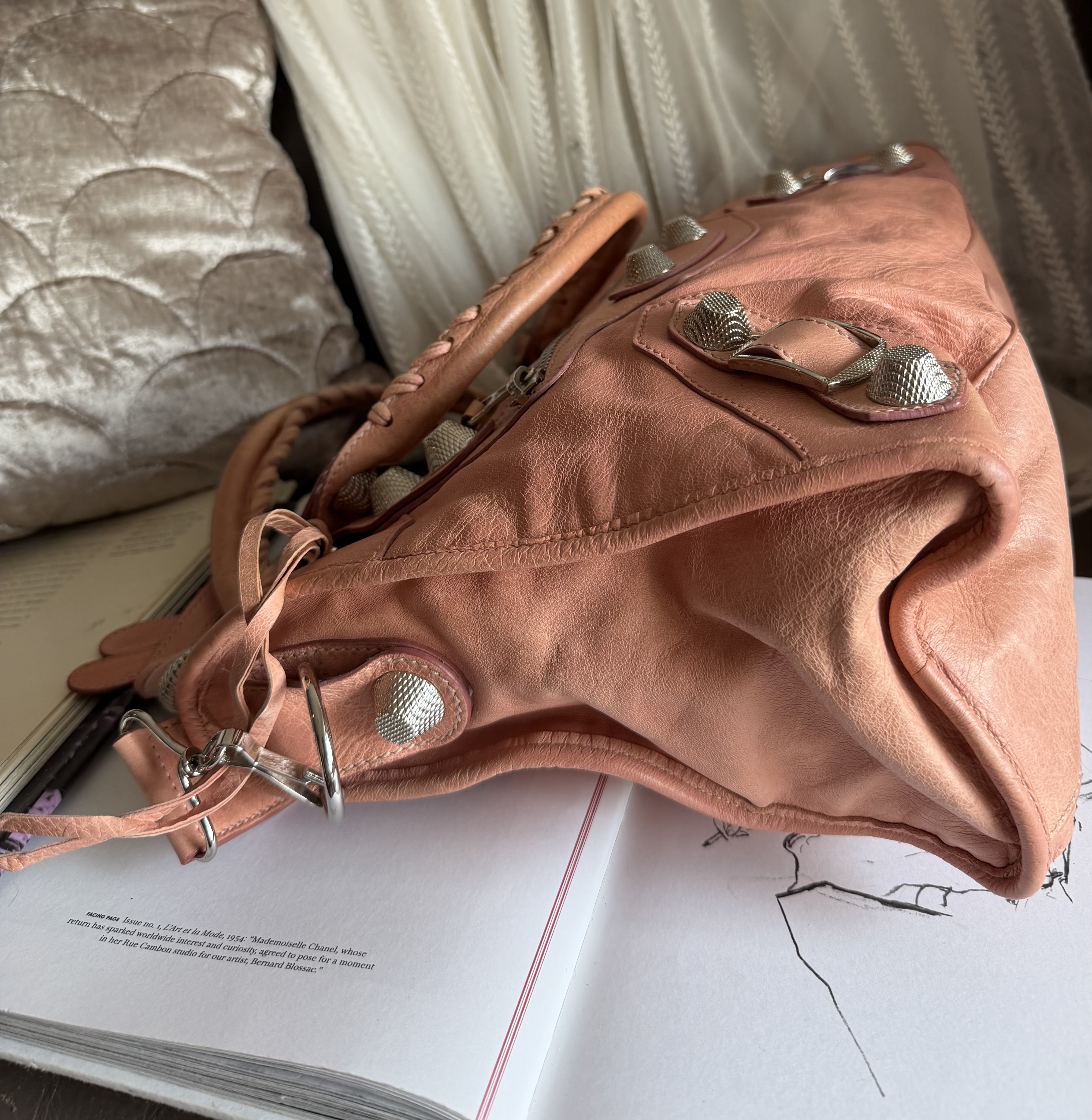 balenciaga Vieux Rose pink classic city giant 21 silver 銀大釘