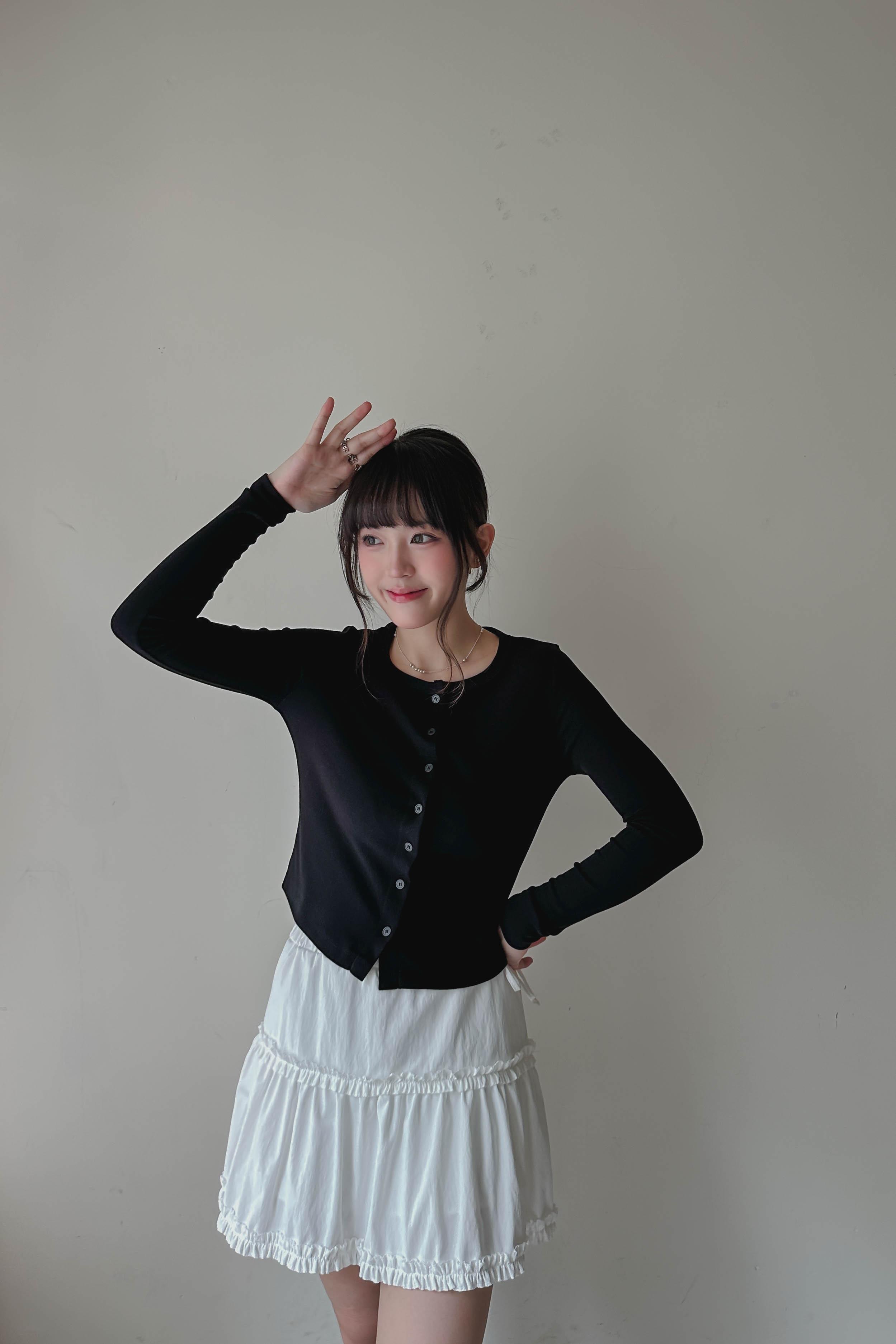 荷葉邊半身短裙 [✓防走光安全褲] (兩色入)