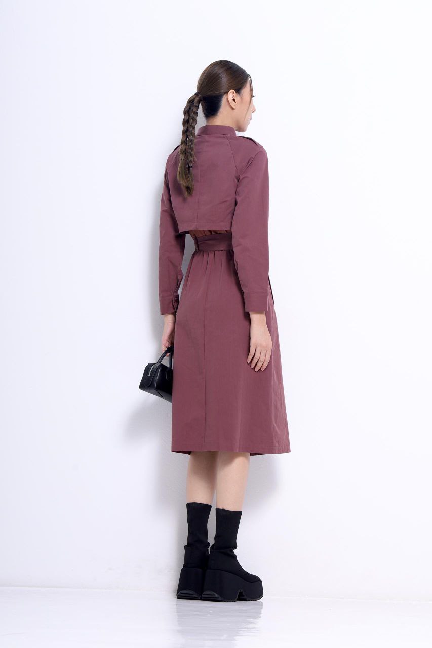 长袖假两件连身裙 2106