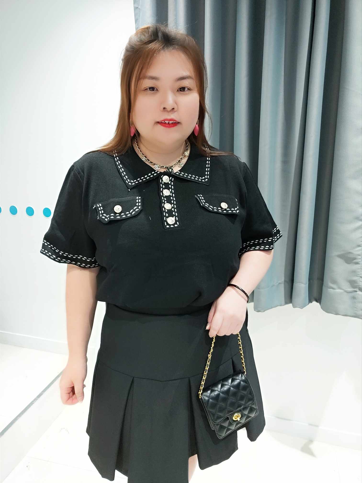 DSE19 边拼设计款针织上衣