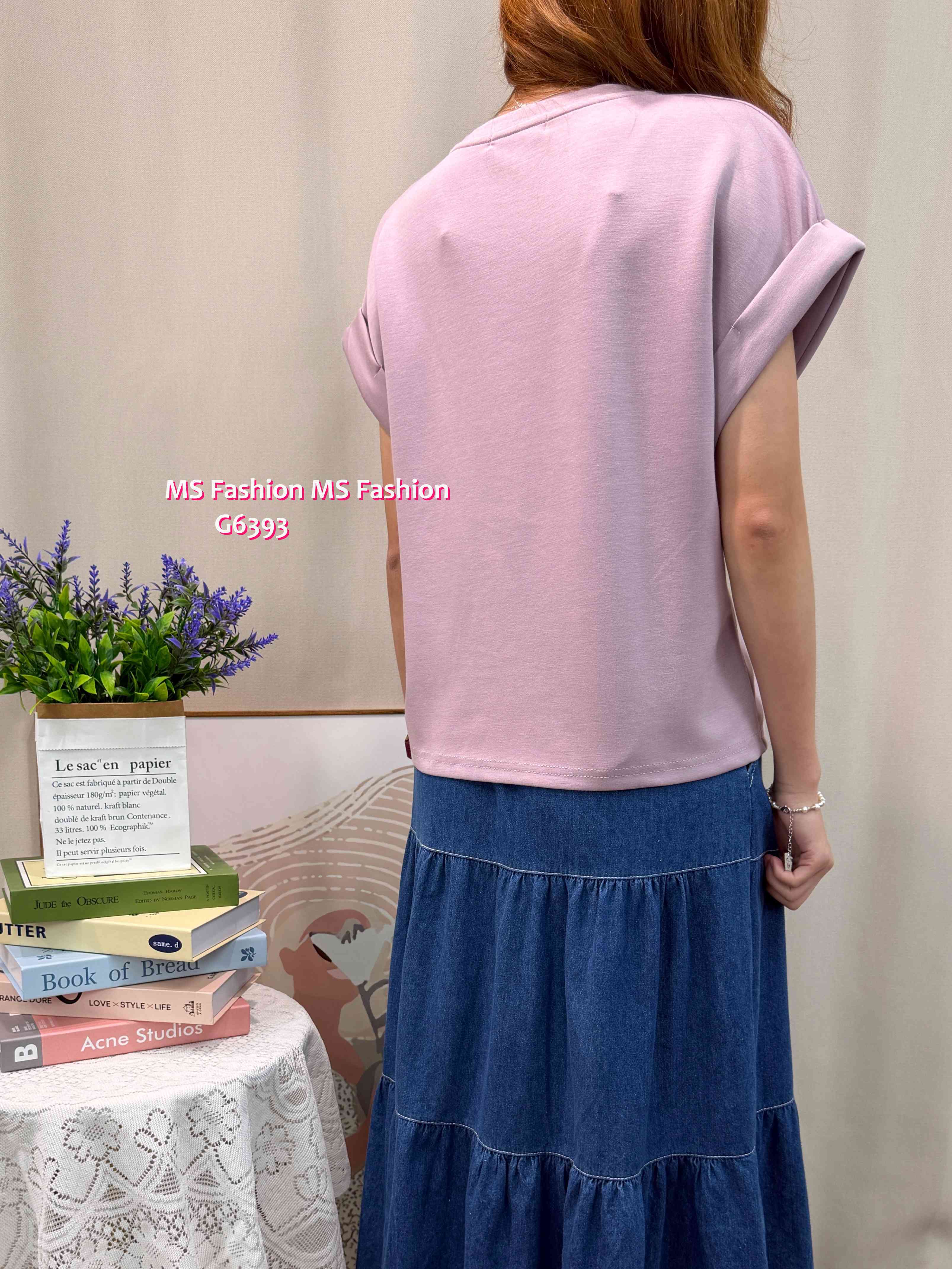 G6393 靚色開叉腳top