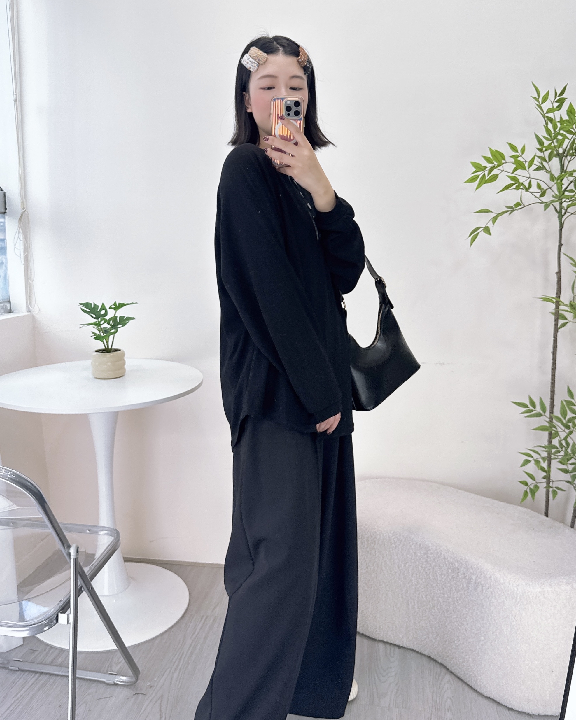 寬鬆薄身鈕扣長上衣 3色