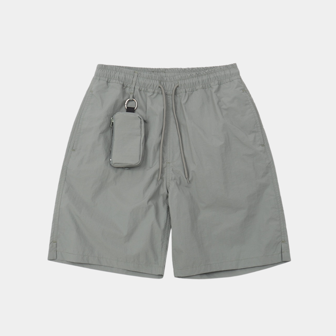 防潑水格紋五分褲