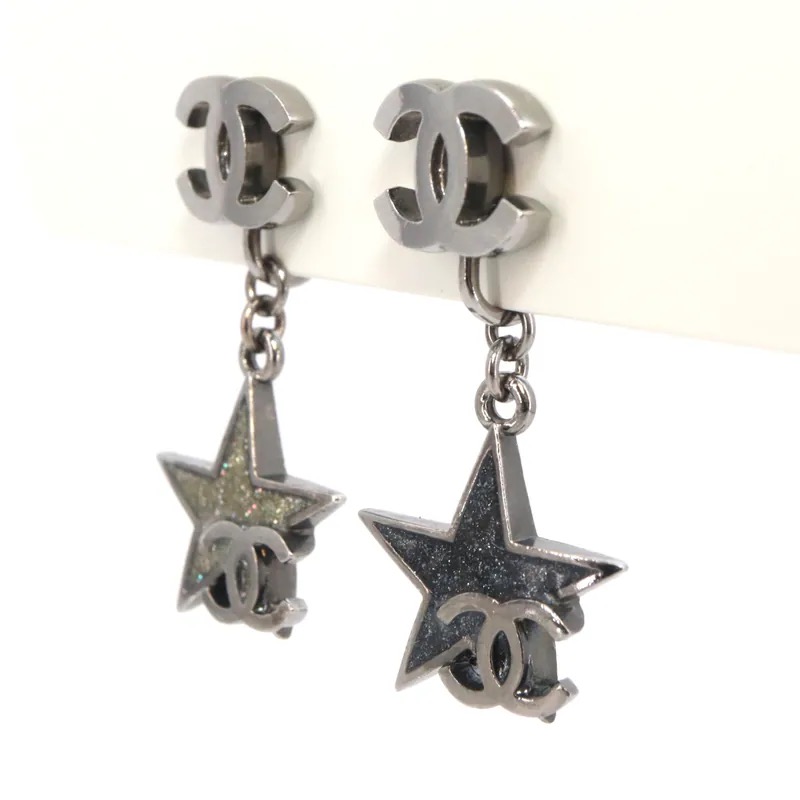 Chanel Coco Mark Star Drop Clip-on Earrings