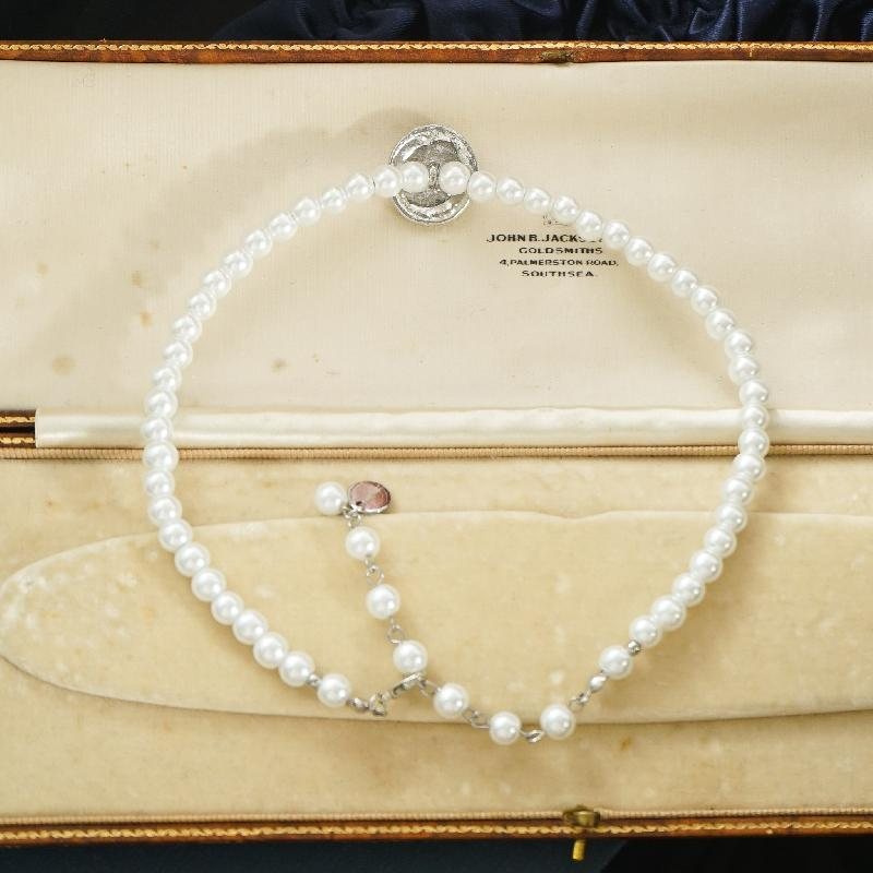 Vintage1961 Design - Victorian Revival Faux Pearl Choker Necklace/Bracelet (FM179)