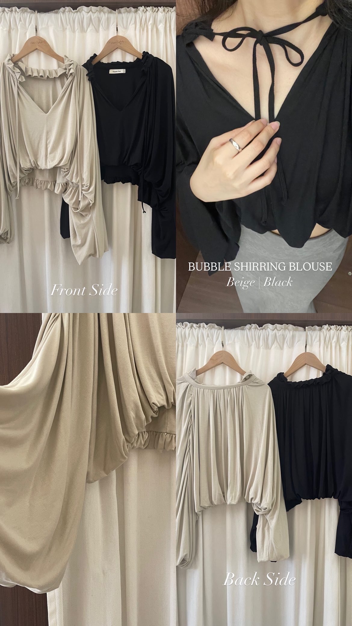 🌷| BUBBLE SHIRRING BLOUSE 