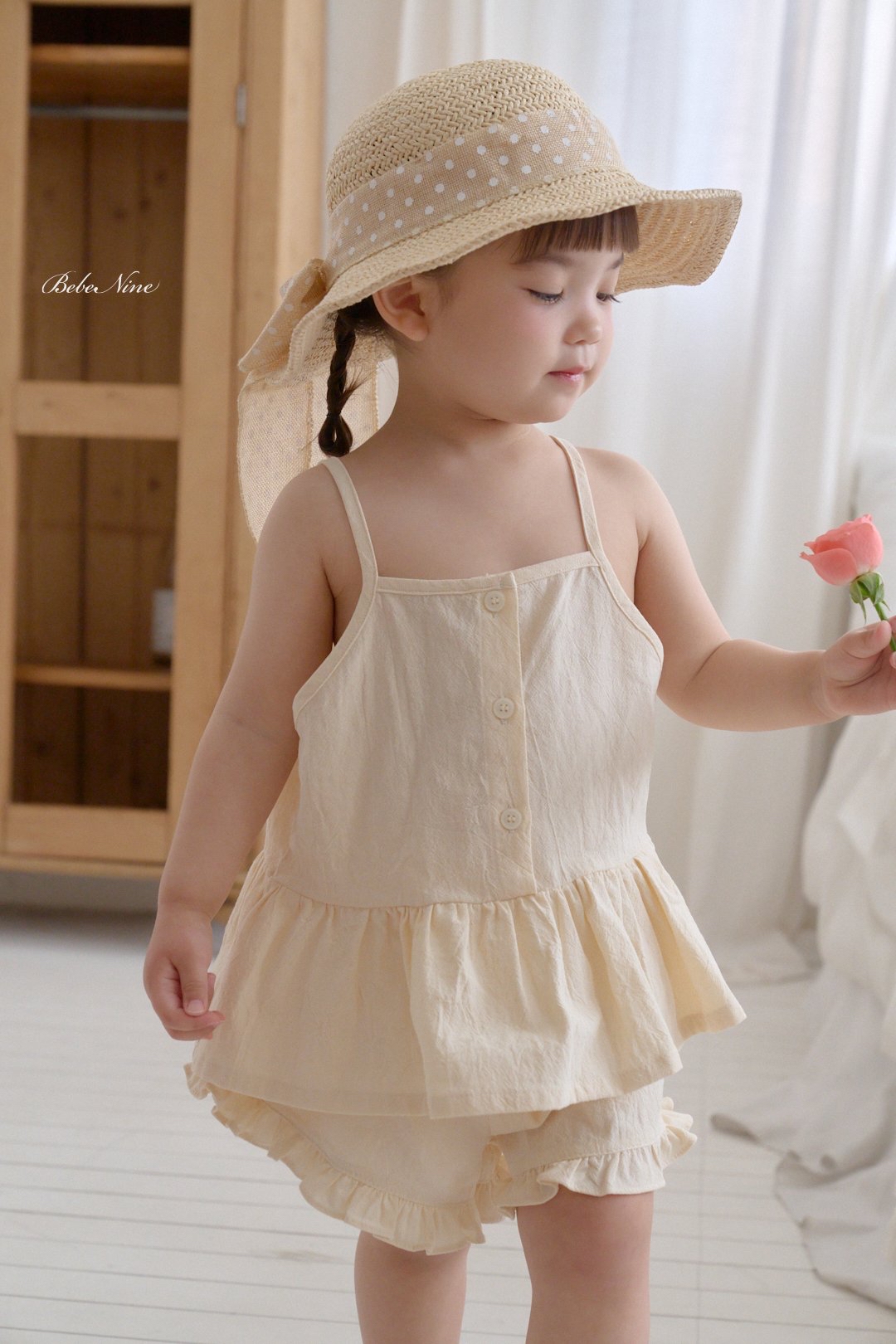 ☀️預訂 韓國直送☀️🇰🇷Bebenine兩色荷葉邊下擺吊帶上下套裝