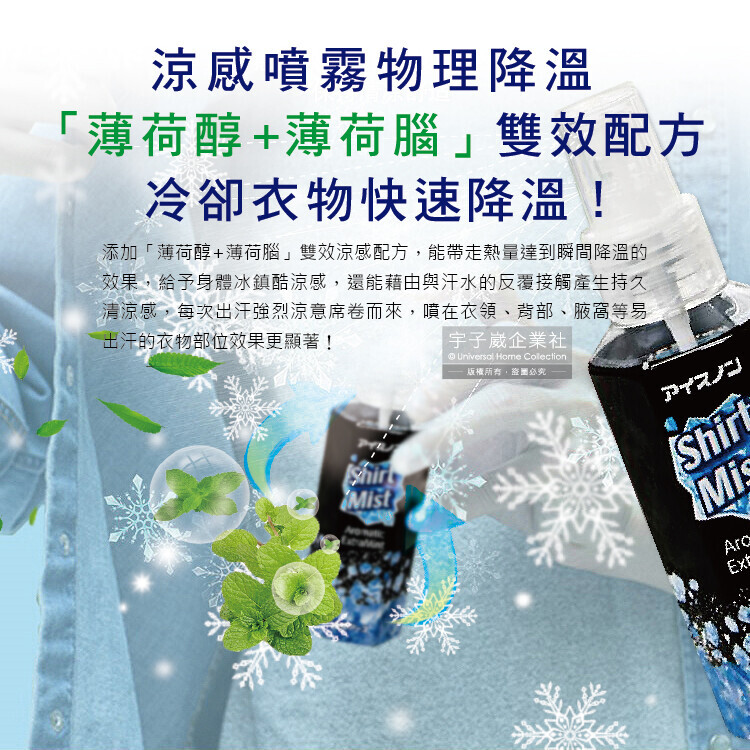日本 白元 除菌消臭降溫冷感冰涼衣物噴霧 100mL - 1件 現貨