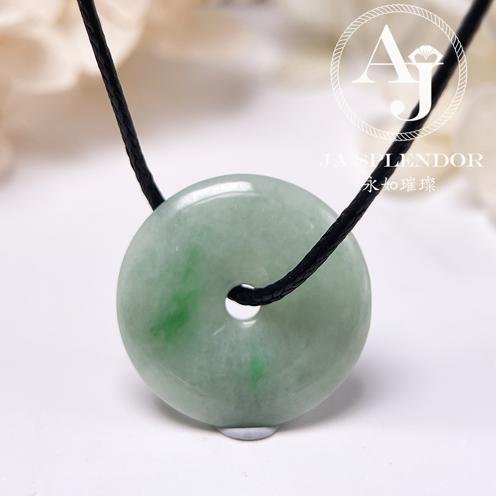 JN-3124 天然翡翠A玉 果綠平安扣