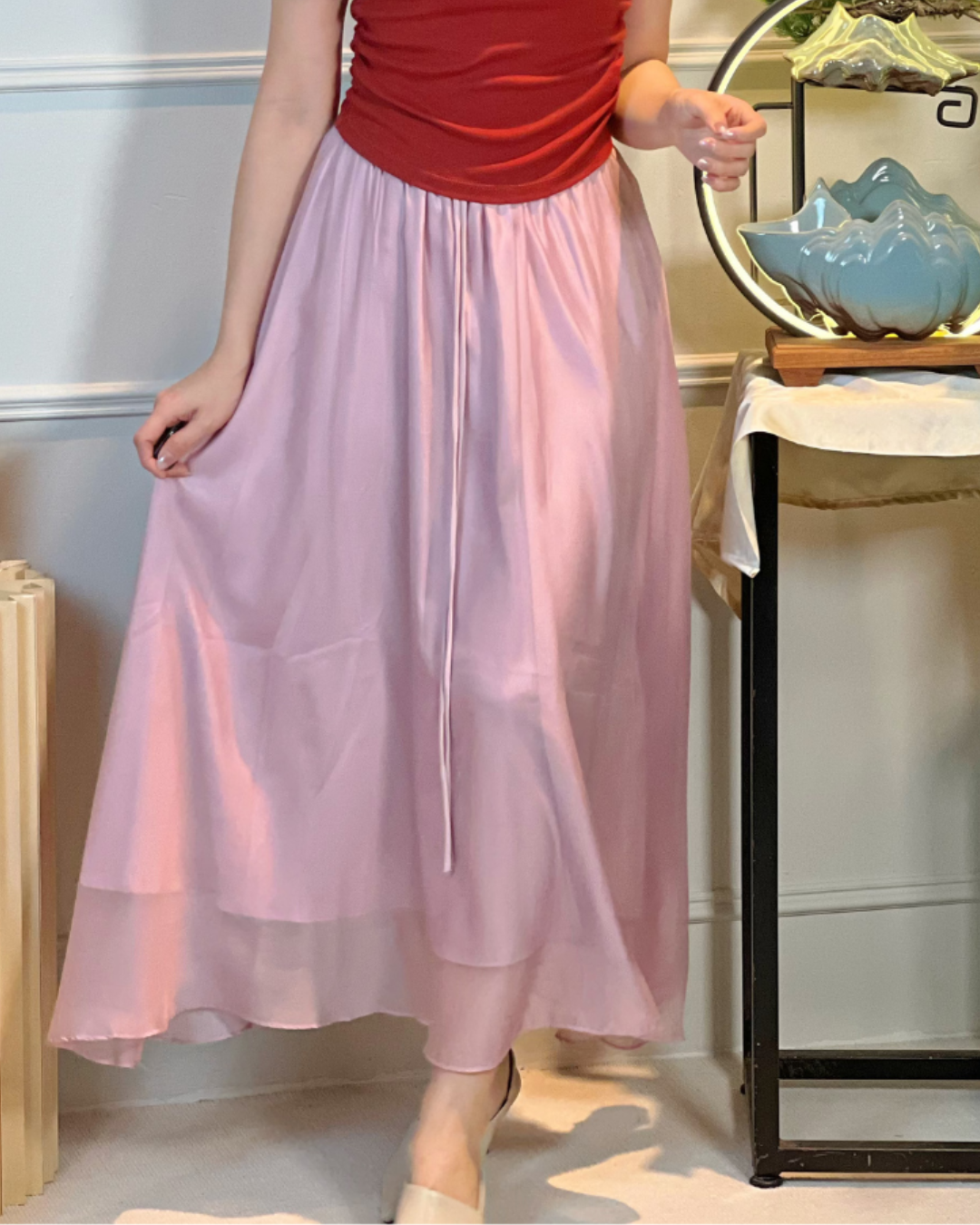5103 Natividad Mesh A Line Skirt 